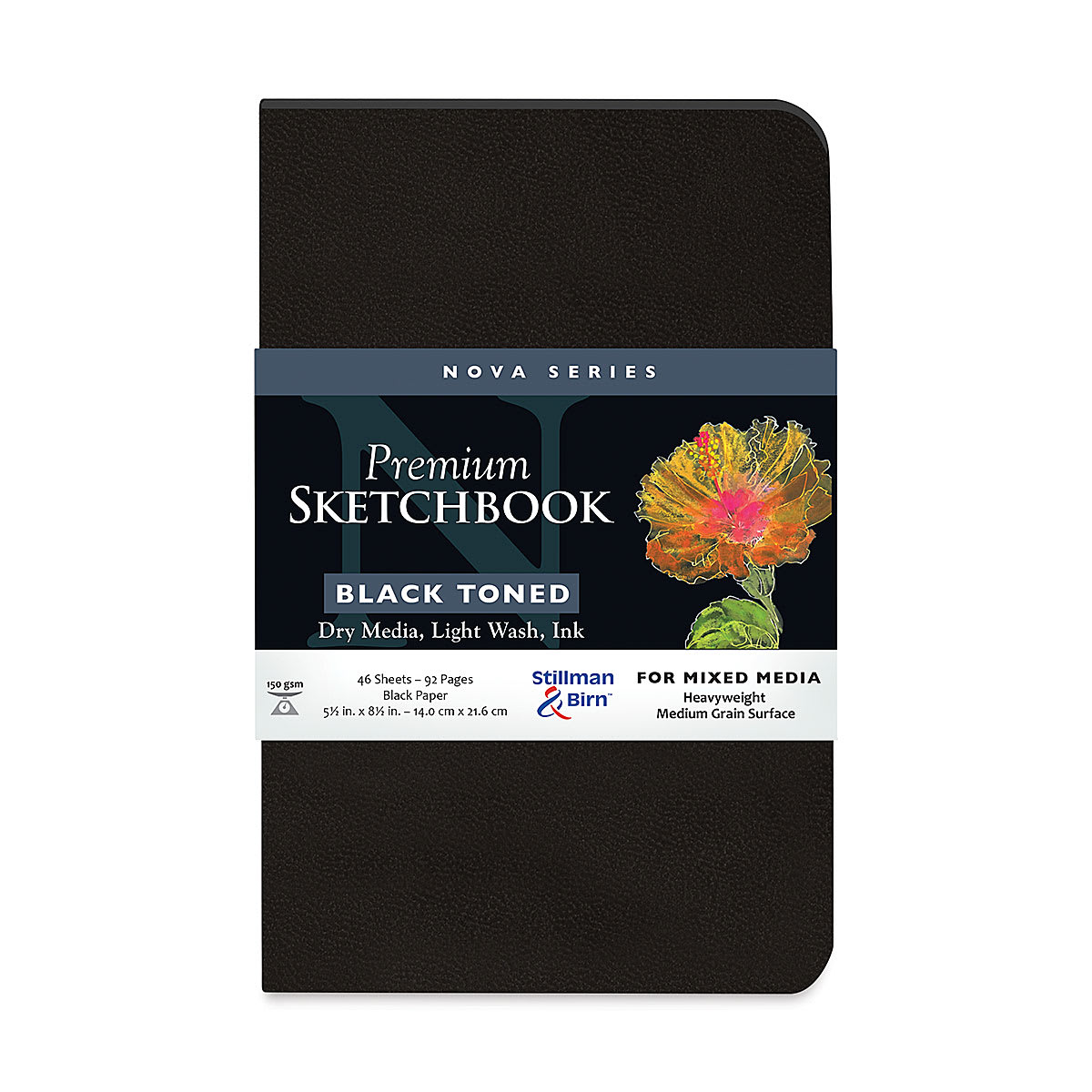 Stillman & Birn Nova Series Toned Softcover Sketchbook - Black, 5-1/2" x 8-1/2"