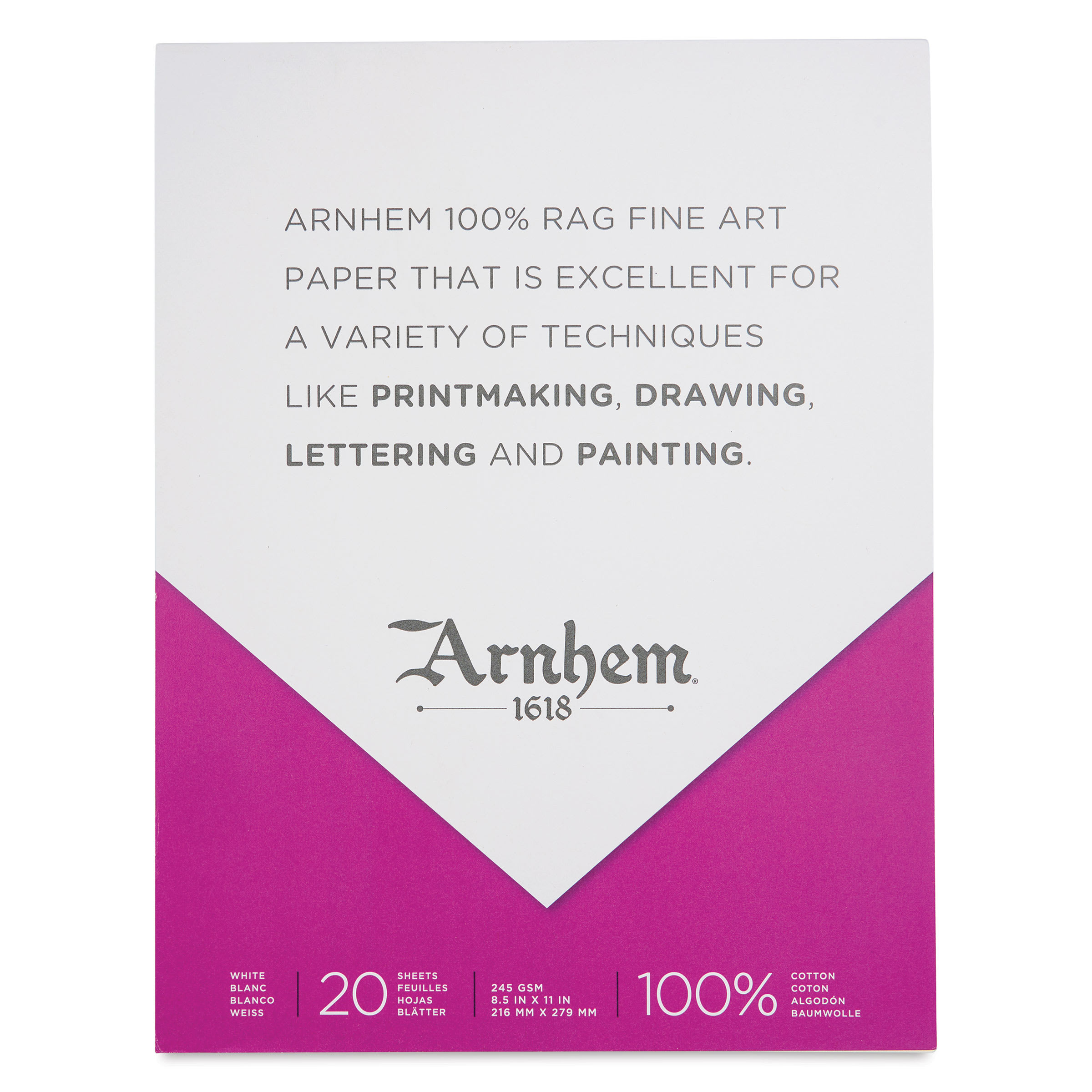 Arnhem 1618 Paper Pad by Speedball - White, 8-1/2" x 11", 20 sheets