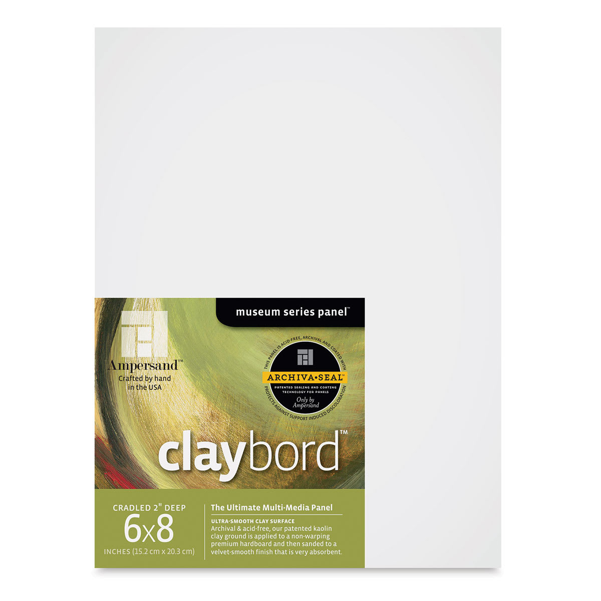 Ampersand Claybord - 6" x 8", 2" Deep Cradled