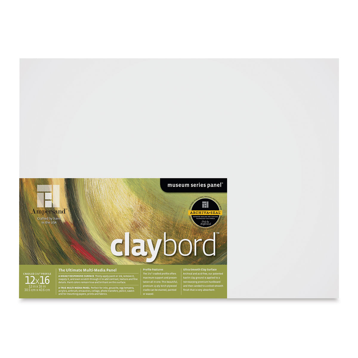 Ampersand Claybord - 12" x 16", 1-1/2" Cradled