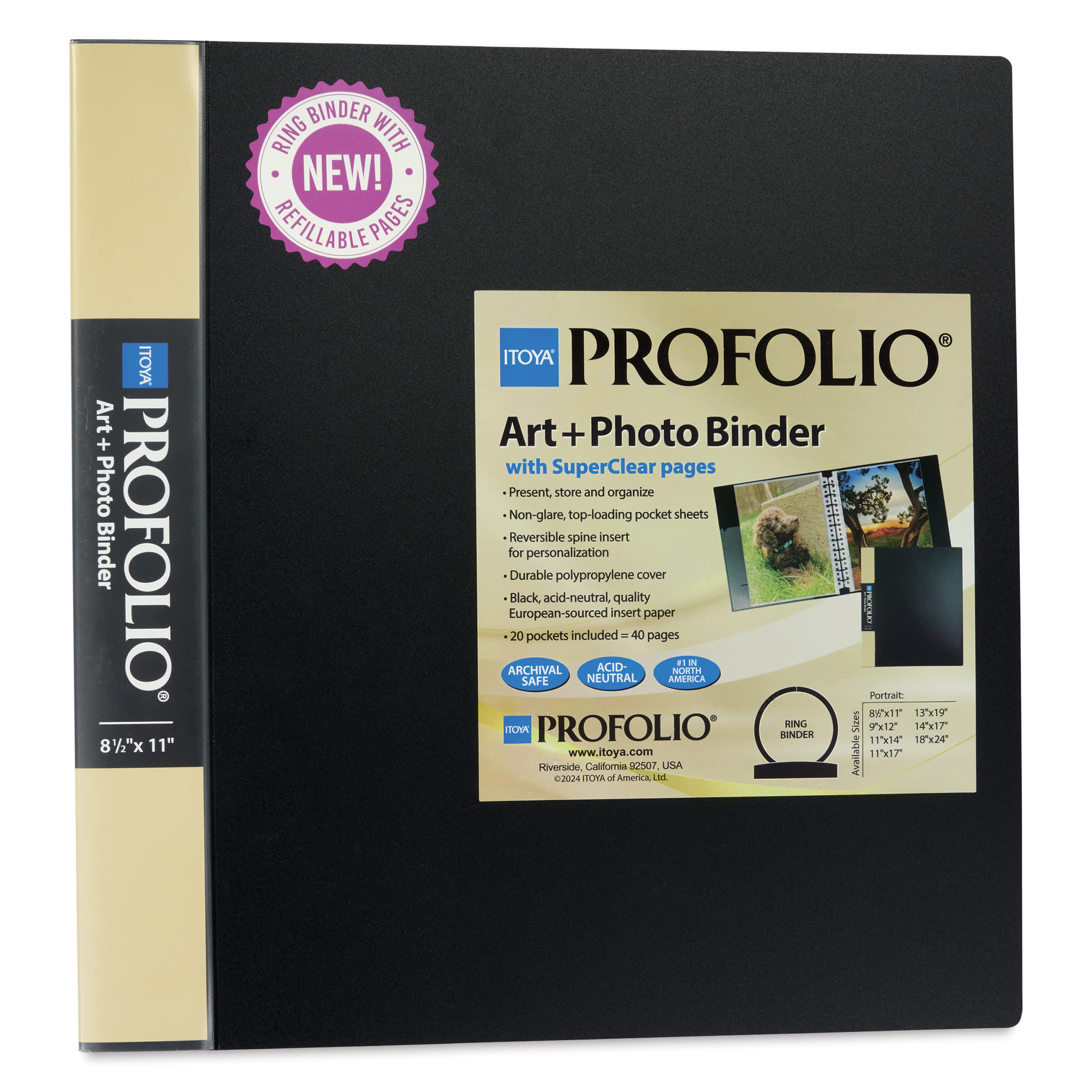 Itoya Art + Photo Binder - 8-1/2" x 11", 20 Pages