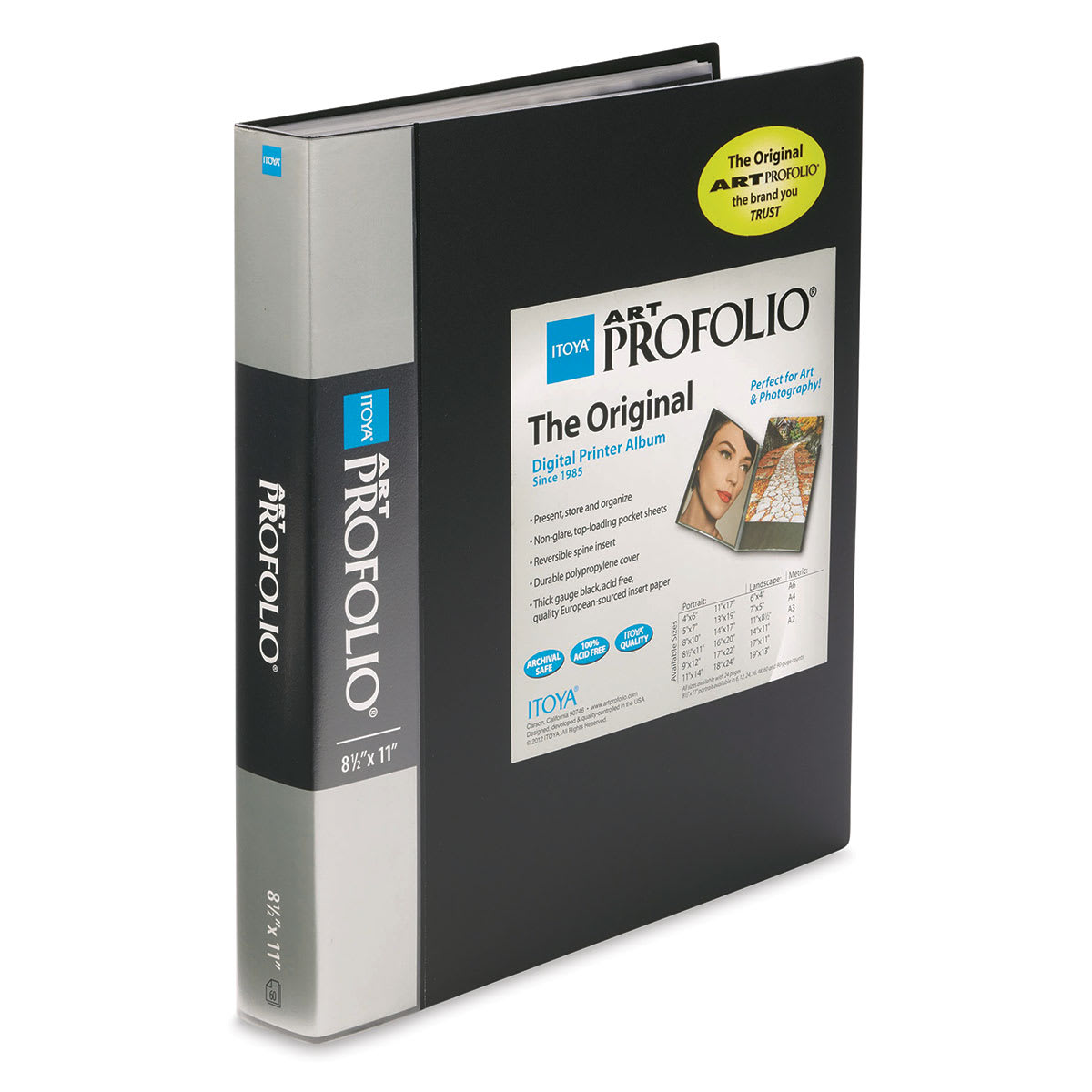 Itoya Art Profolio Storage/Display Book, 8.5"x 11", 60 Pages, Black (79572)