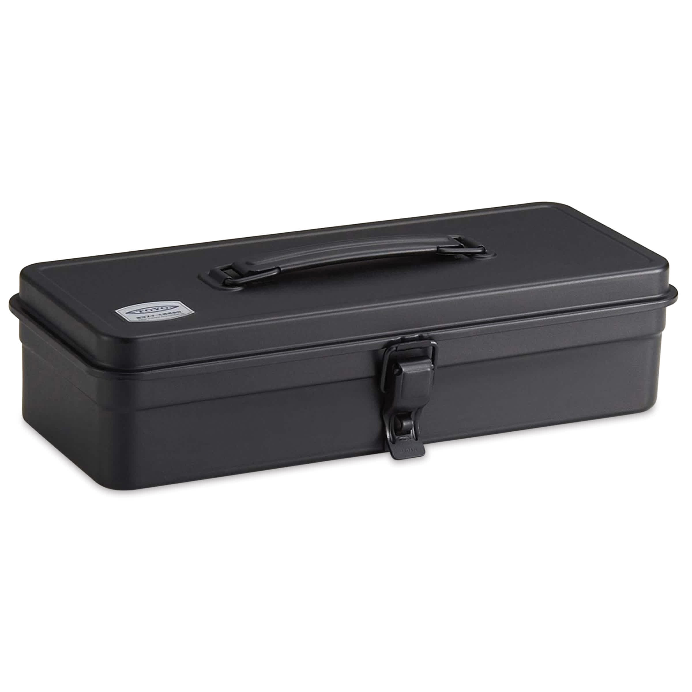 Toyo Steel Toolbox with Top Handle and Flat Lid T-320 Black