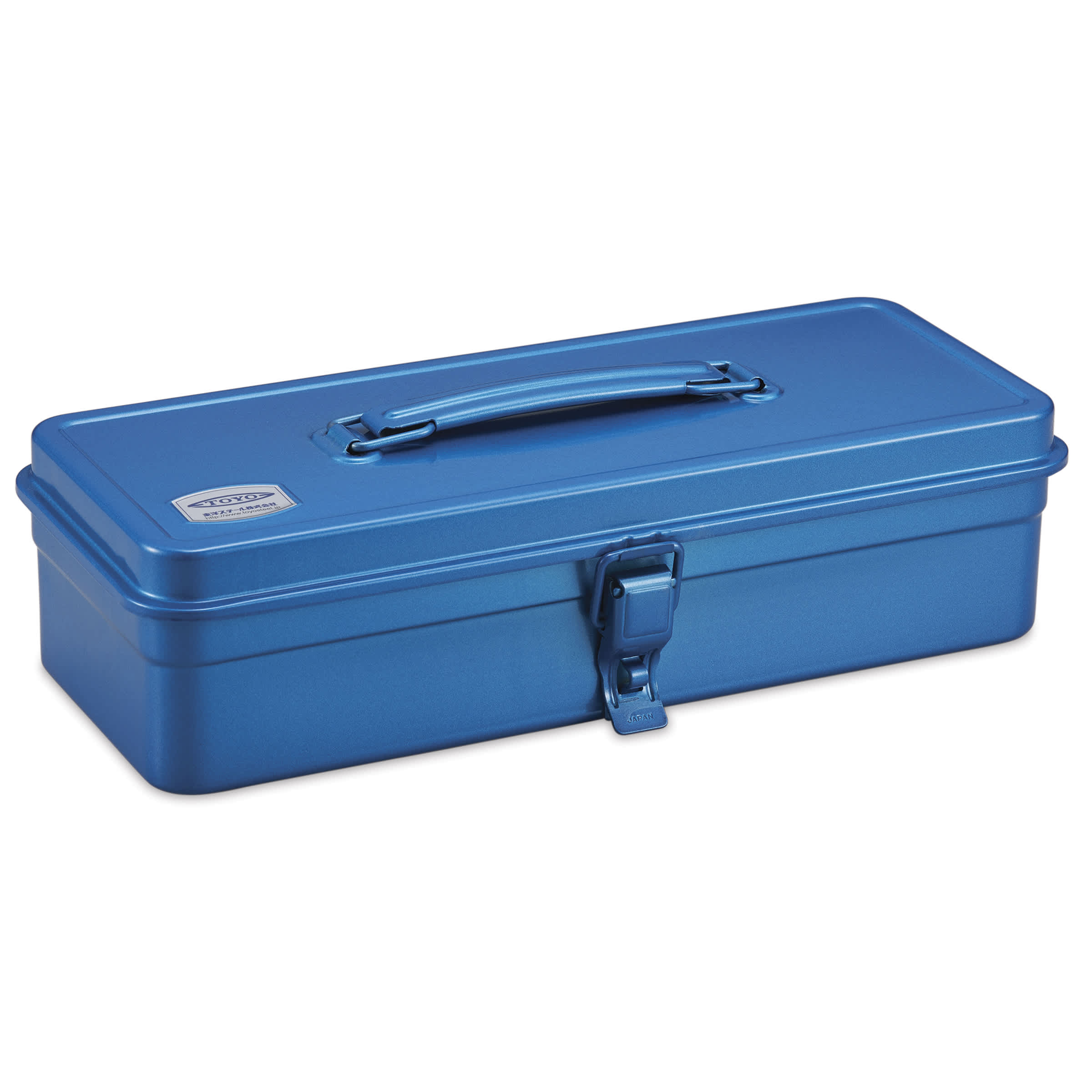 Toyo Steel Toolbox with Top Handle and Flat Lid, T-320 Blue