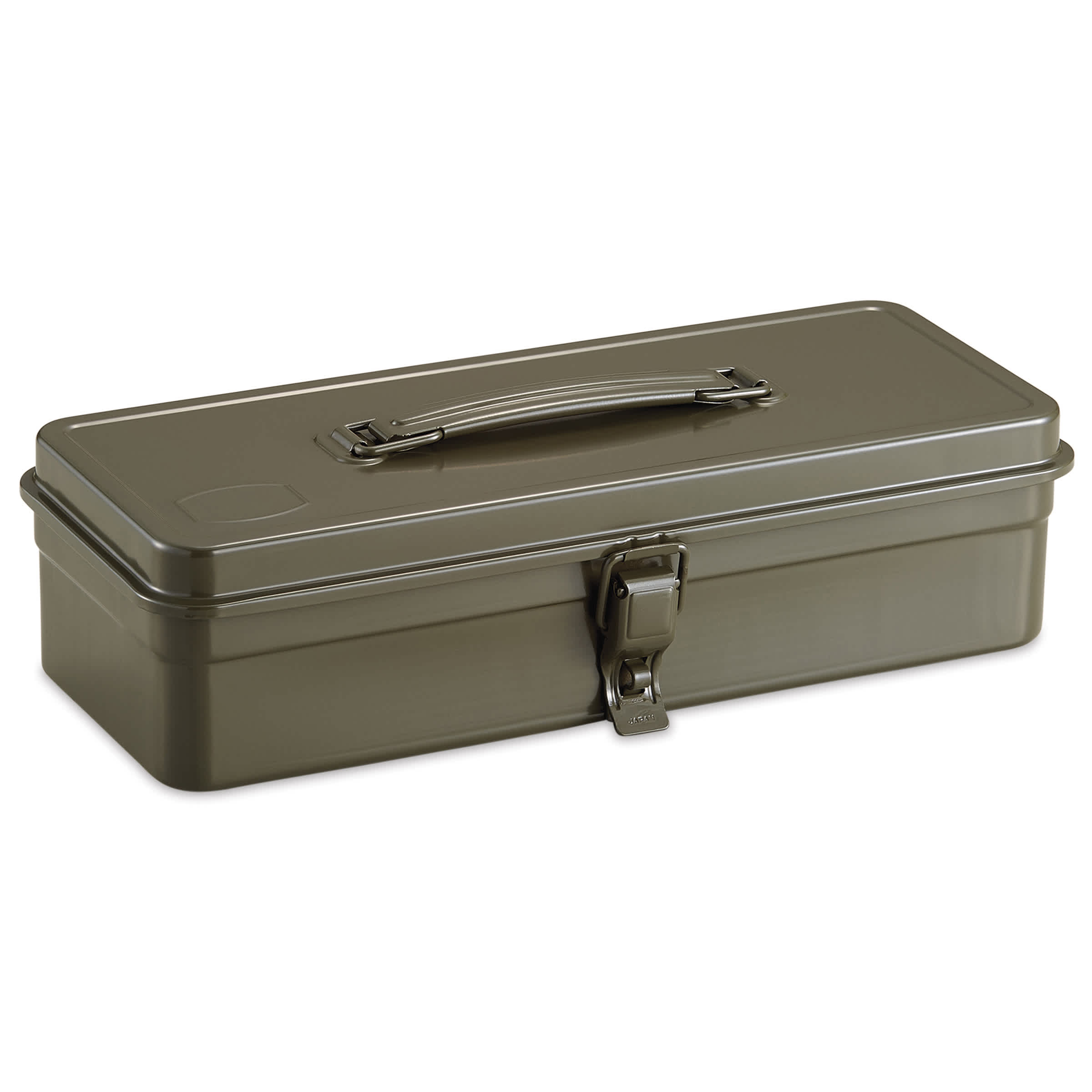 Toyo Steel Toolbox with Top Handle and Flat Lid, T-320 Military Green