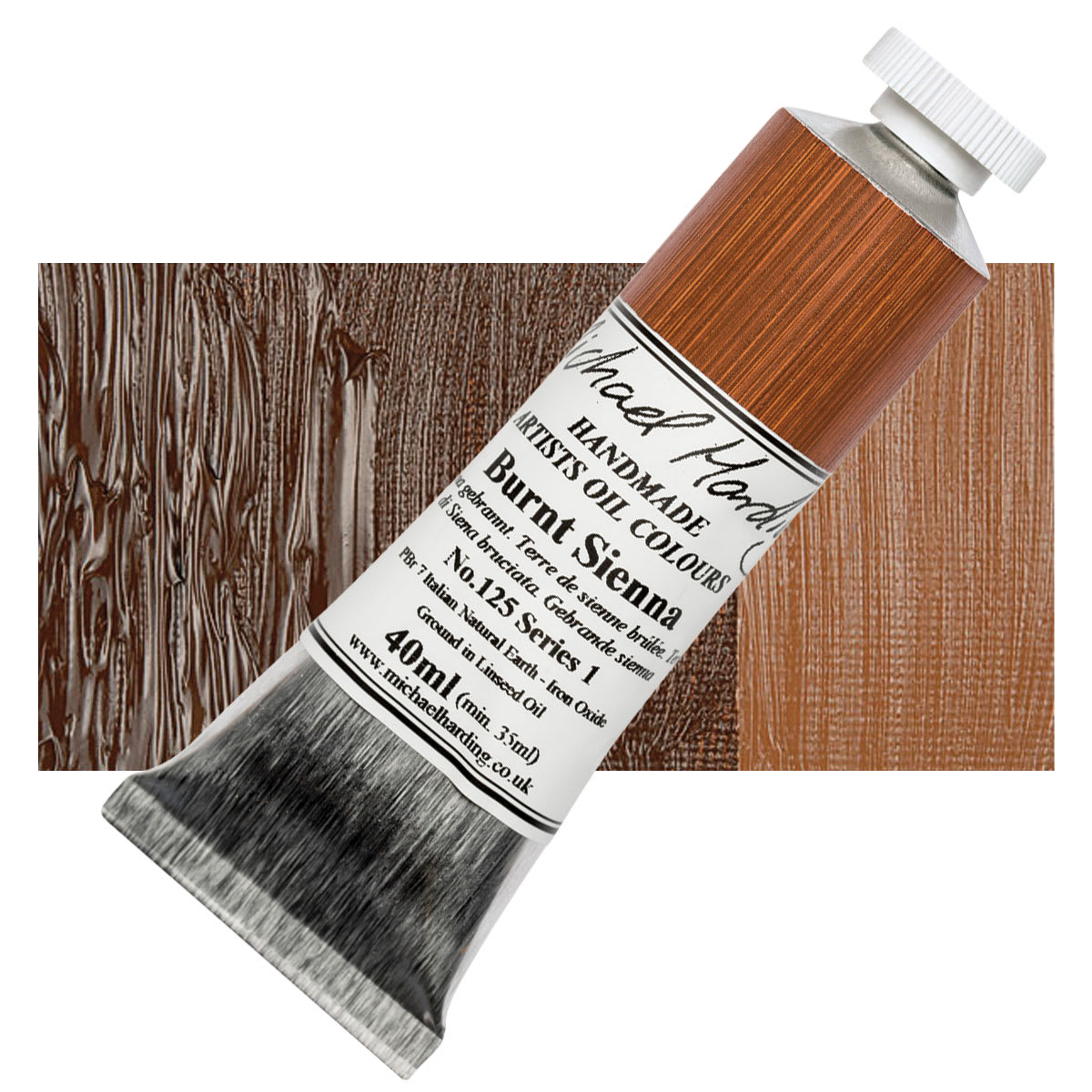 Michael Harding Artists Oil Color - Burnt Sienna, 40 ml tube