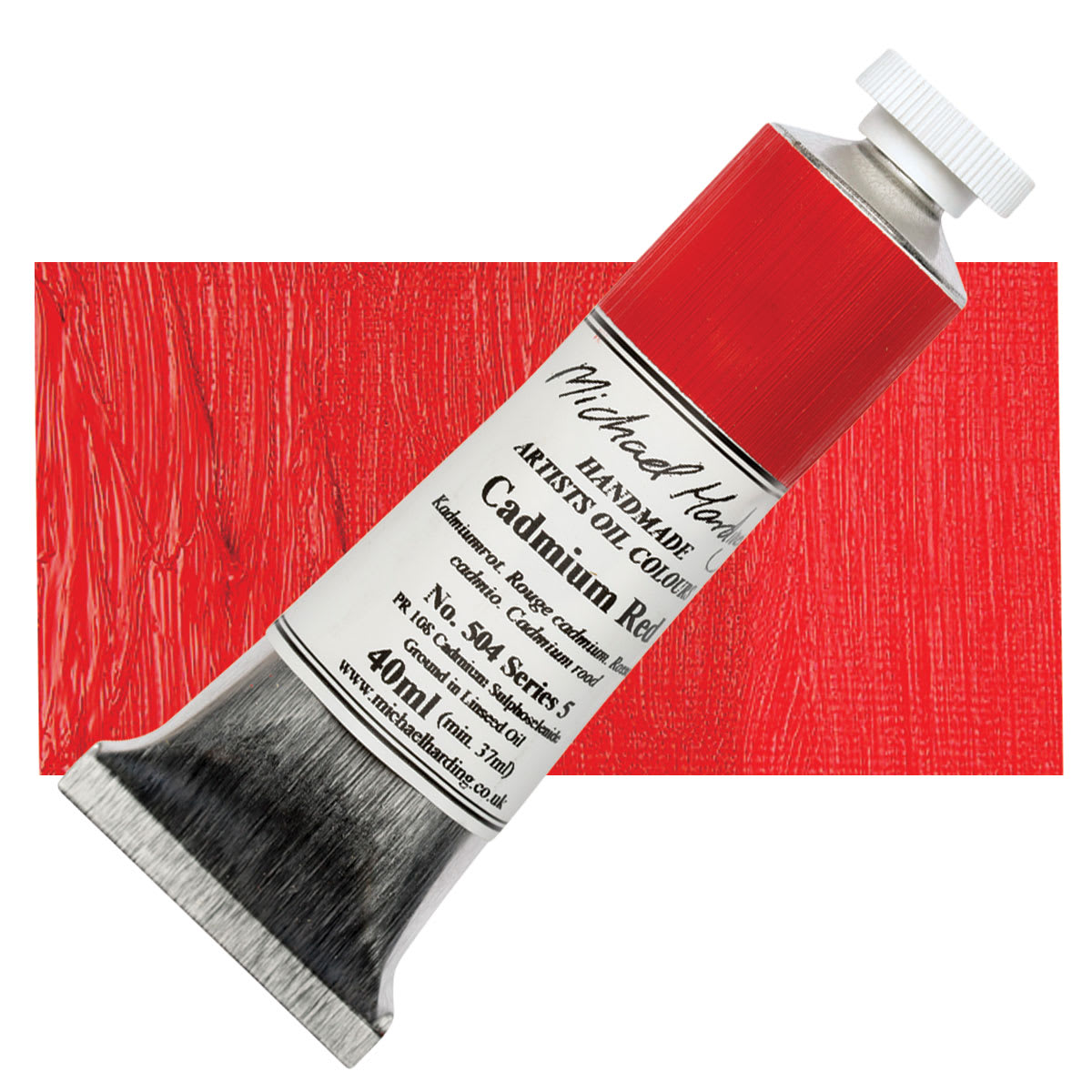 Michael Harding Artists Oil Color - Cadmium Red, 40 ml tube