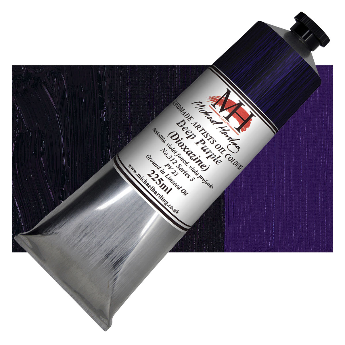 Michael Harding Artists Oil Color - Deep Purple (Dioxazine), 225 ml tube