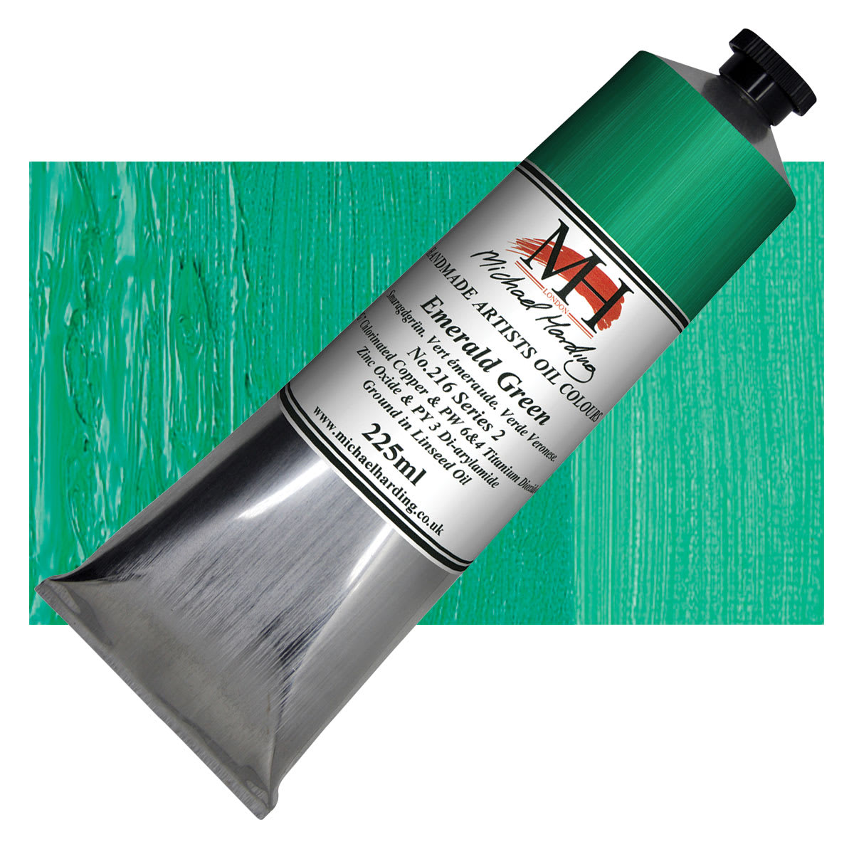 Michael Harding Artists Oil Color - Emerald Green, 225 ml tube