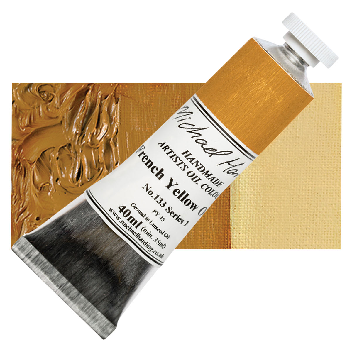 Michael Harding Artists Oil Color - French Yellow Ochre, 40 ml tube