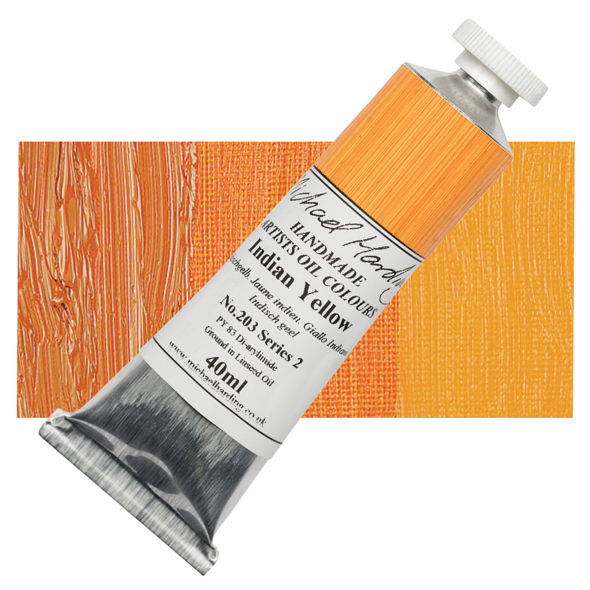 Michael Harding Artists Oil Color - Indian Yellow, 40 ml tube