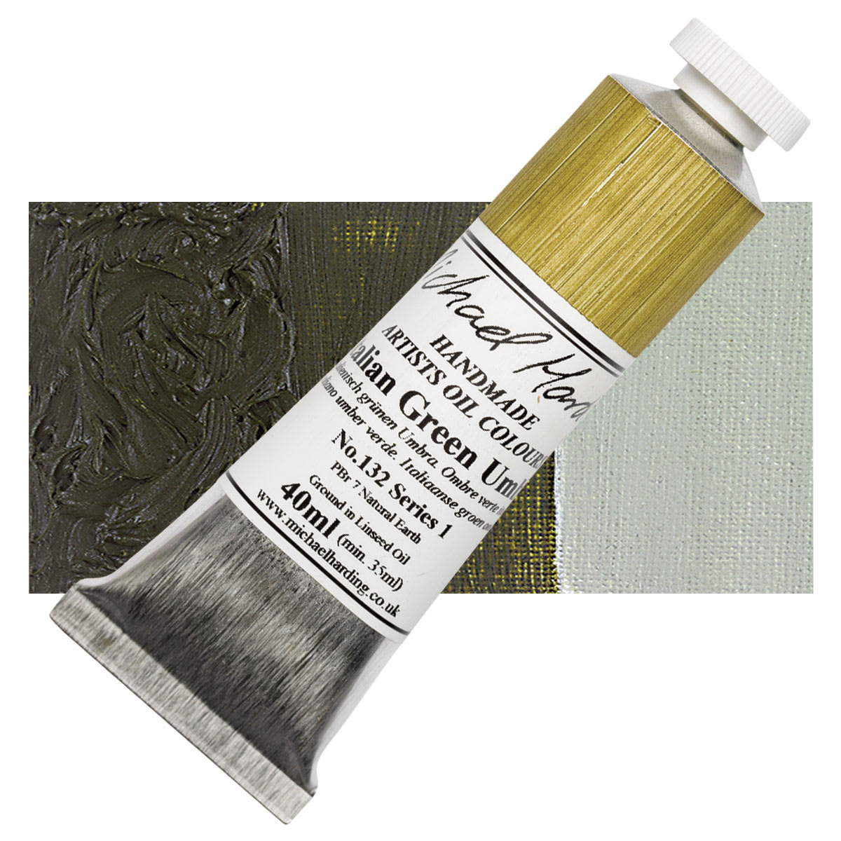 Michael Harding Artists Oil Color - Italian Green Umber, 40 ml tube