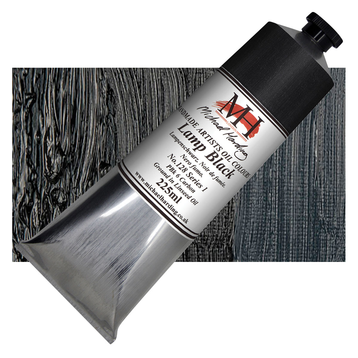 Michael Harding Artists Oil Color - Lamp Black, 225 ml tube