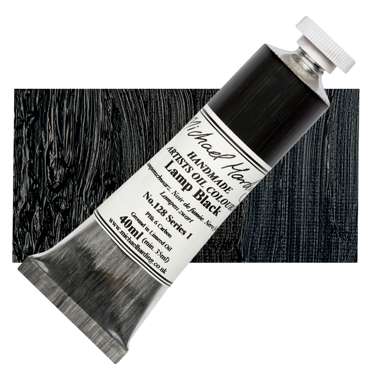 Michael Harding Artists Oil Color - Lamp Black, 40 ml tube