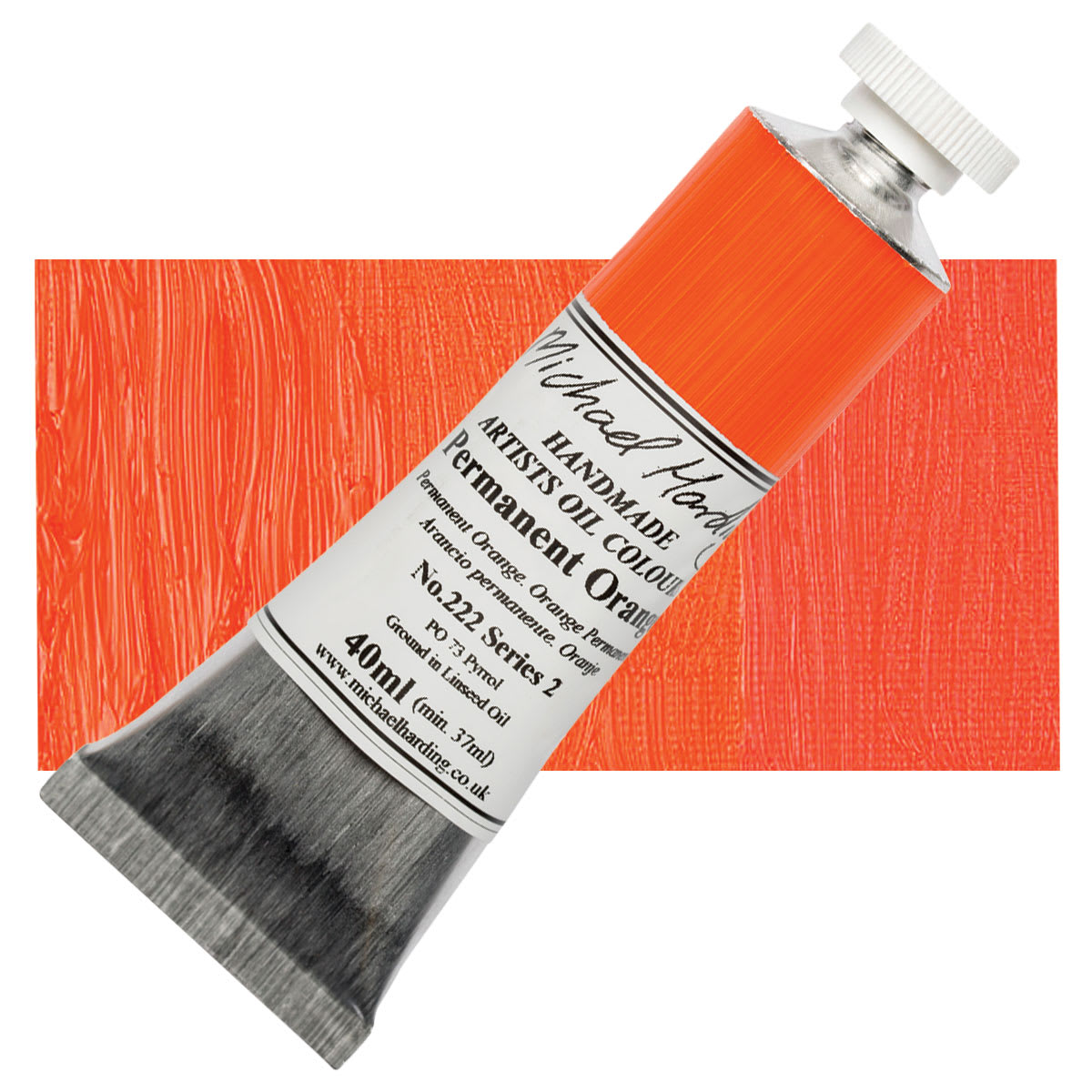 Michael Harding Artists Oil Color - Permanent Orange, 40 ml tube