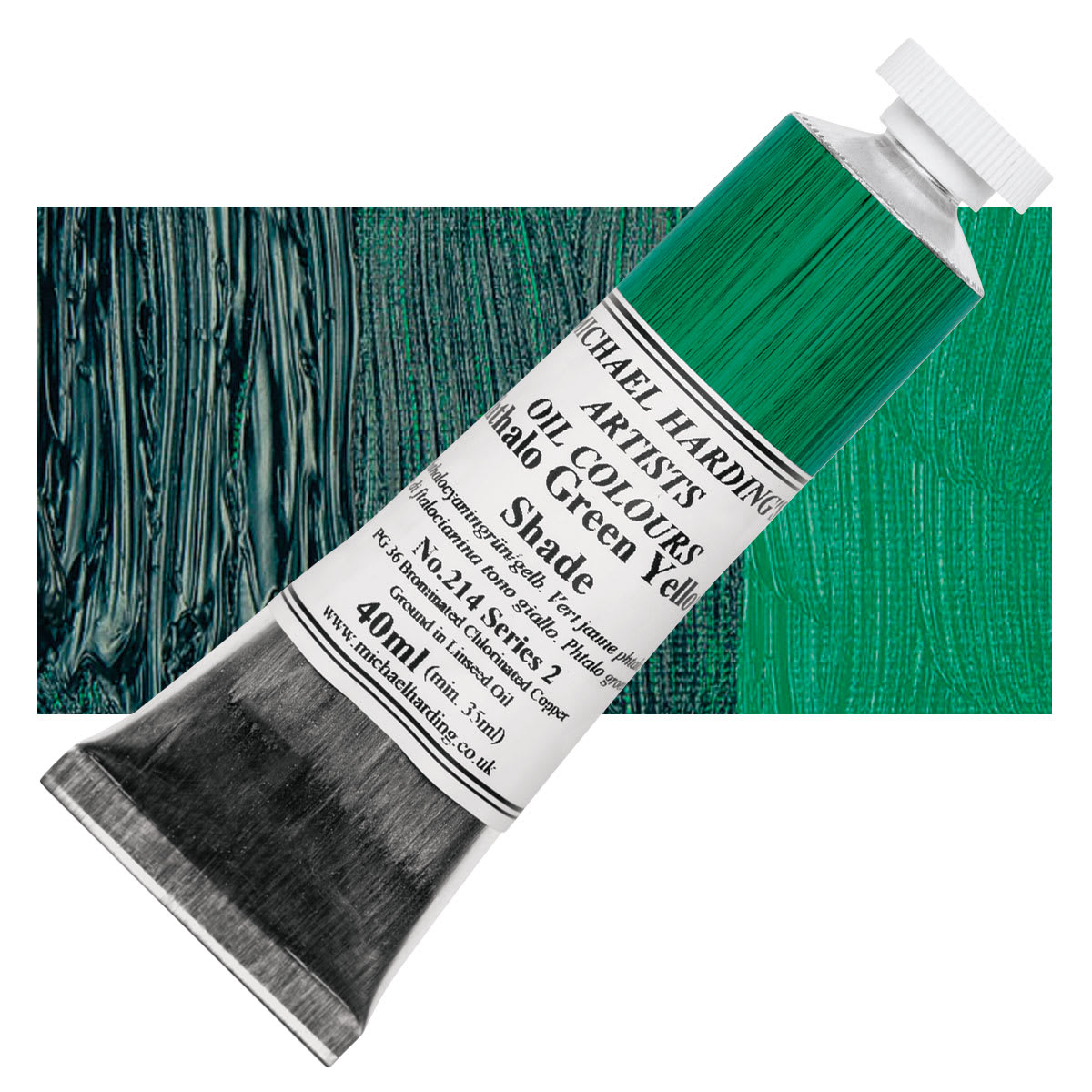 Michael Harding Artists Oil Color - Phthalo Green Yellow Shade, 40 ml tube