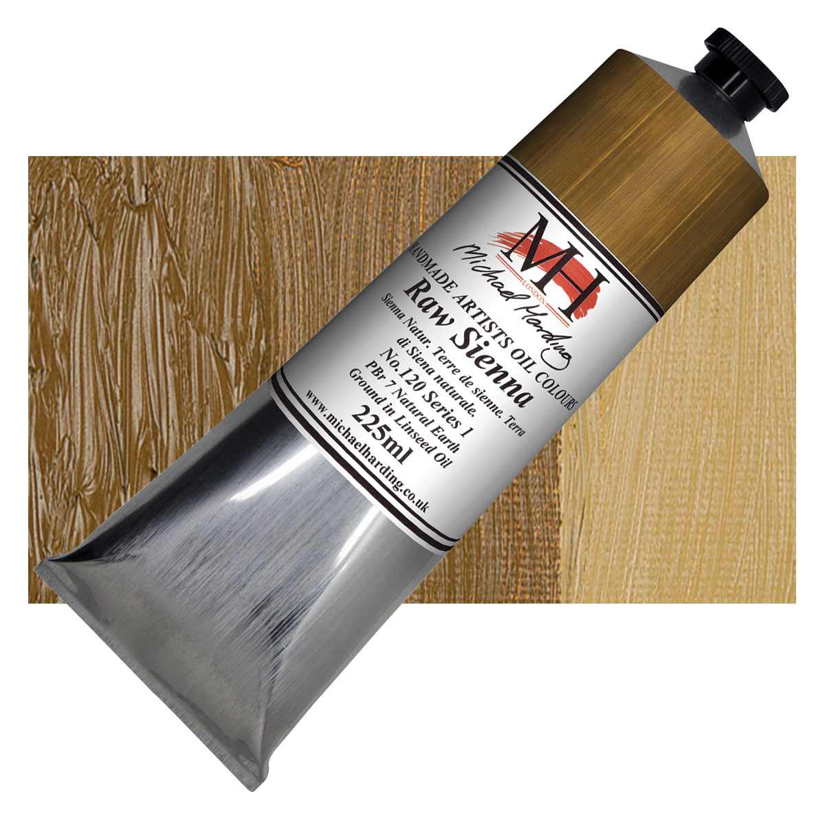Michael Harding Artists Oil Color - Raw Sienna, 225 ml tube