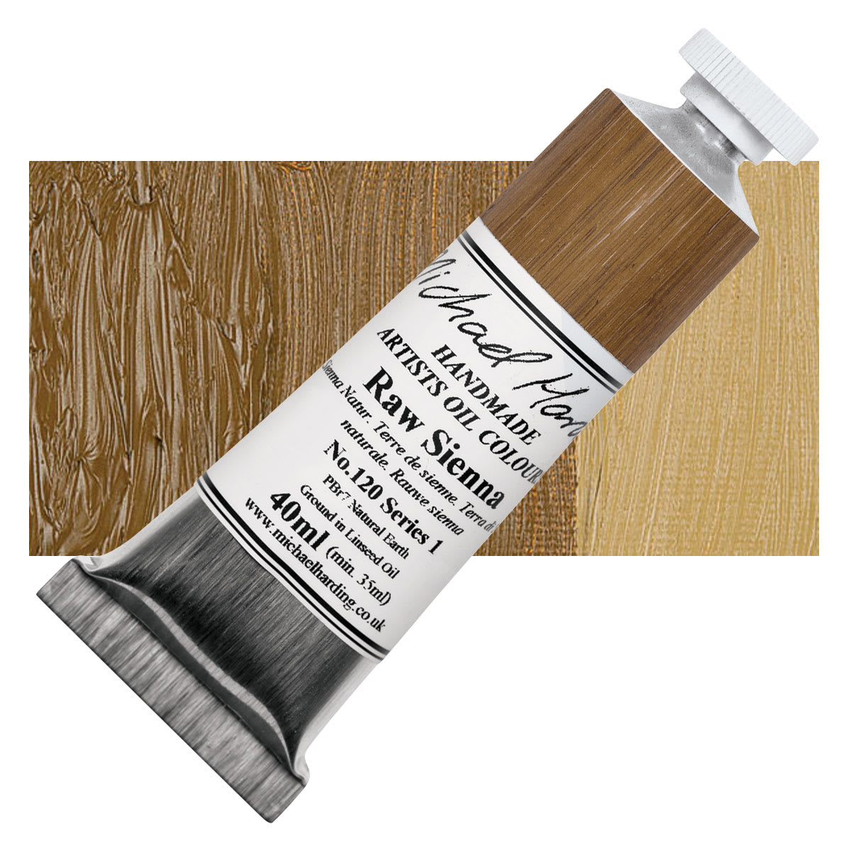 Michael Harding Artists Oil Color - Raw Sienna, 40 ml tube