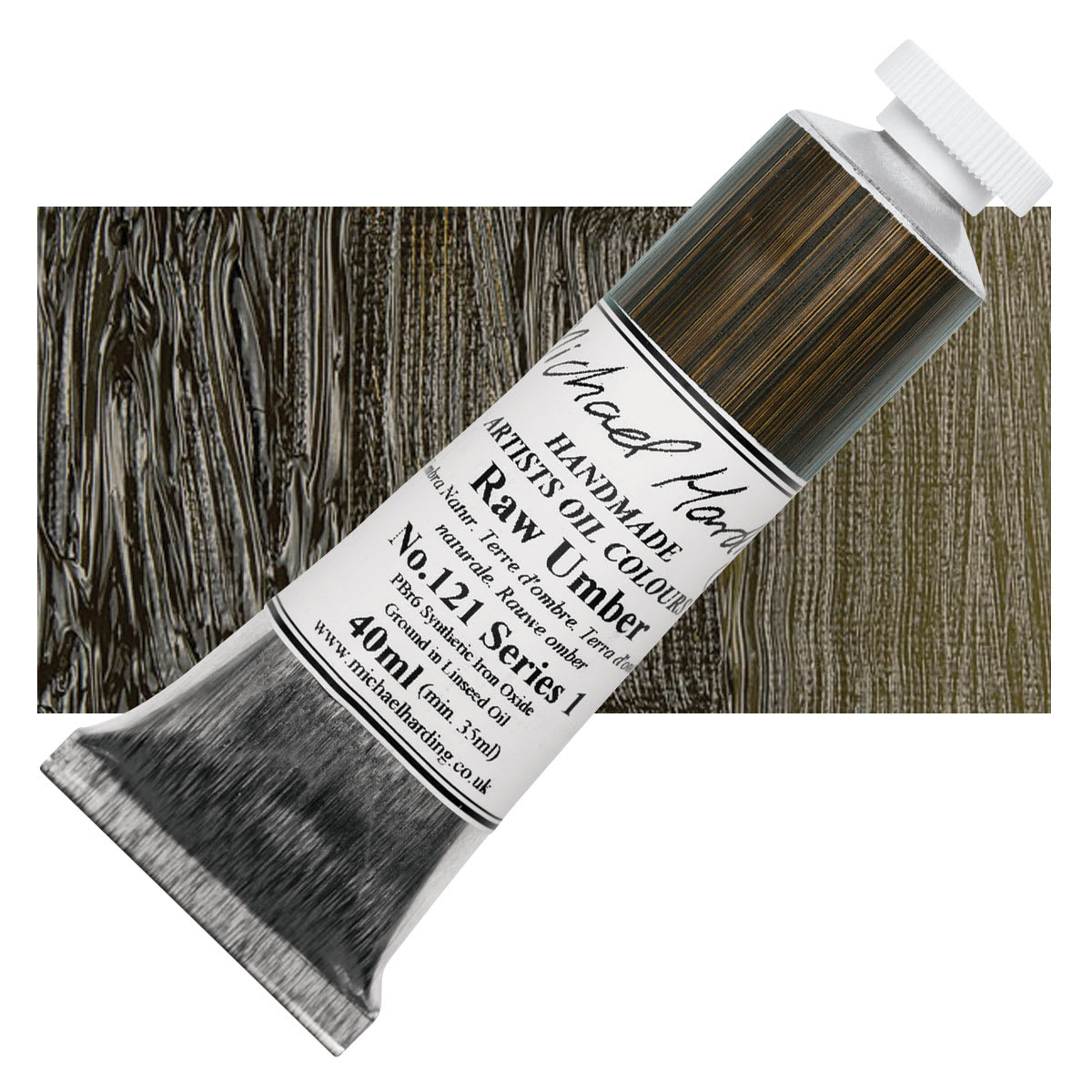 Michael Harding Artists Oil Color - Raw Umber, 40 ml tube