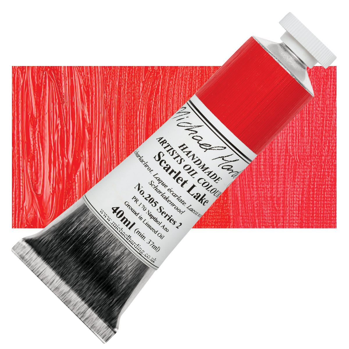 Michael Harding Artists Oil Color - Scarlet Lake, 40 ml tube