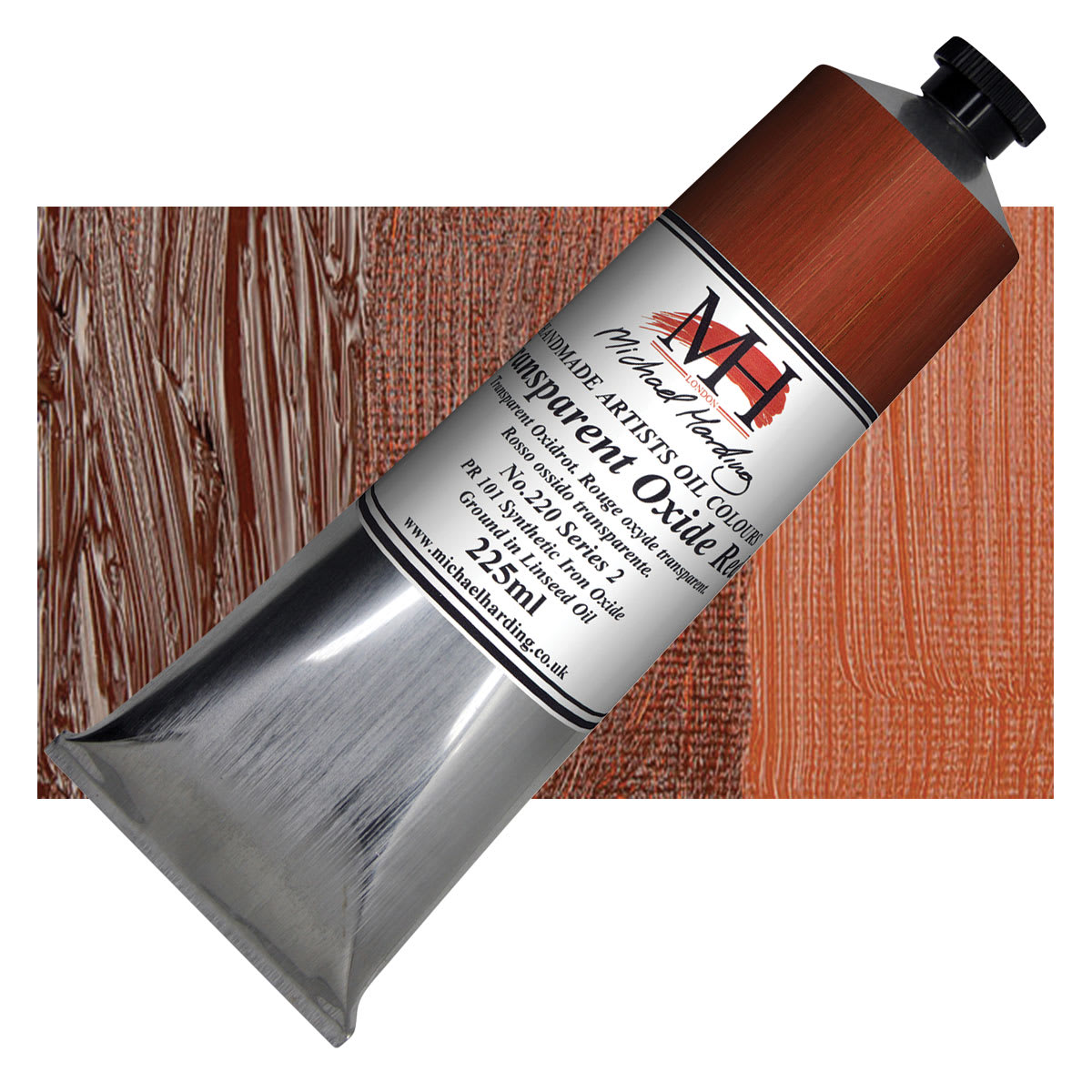 Michael Harding Artists Oil Color - Transparent Oxide Red, 225 ml tube