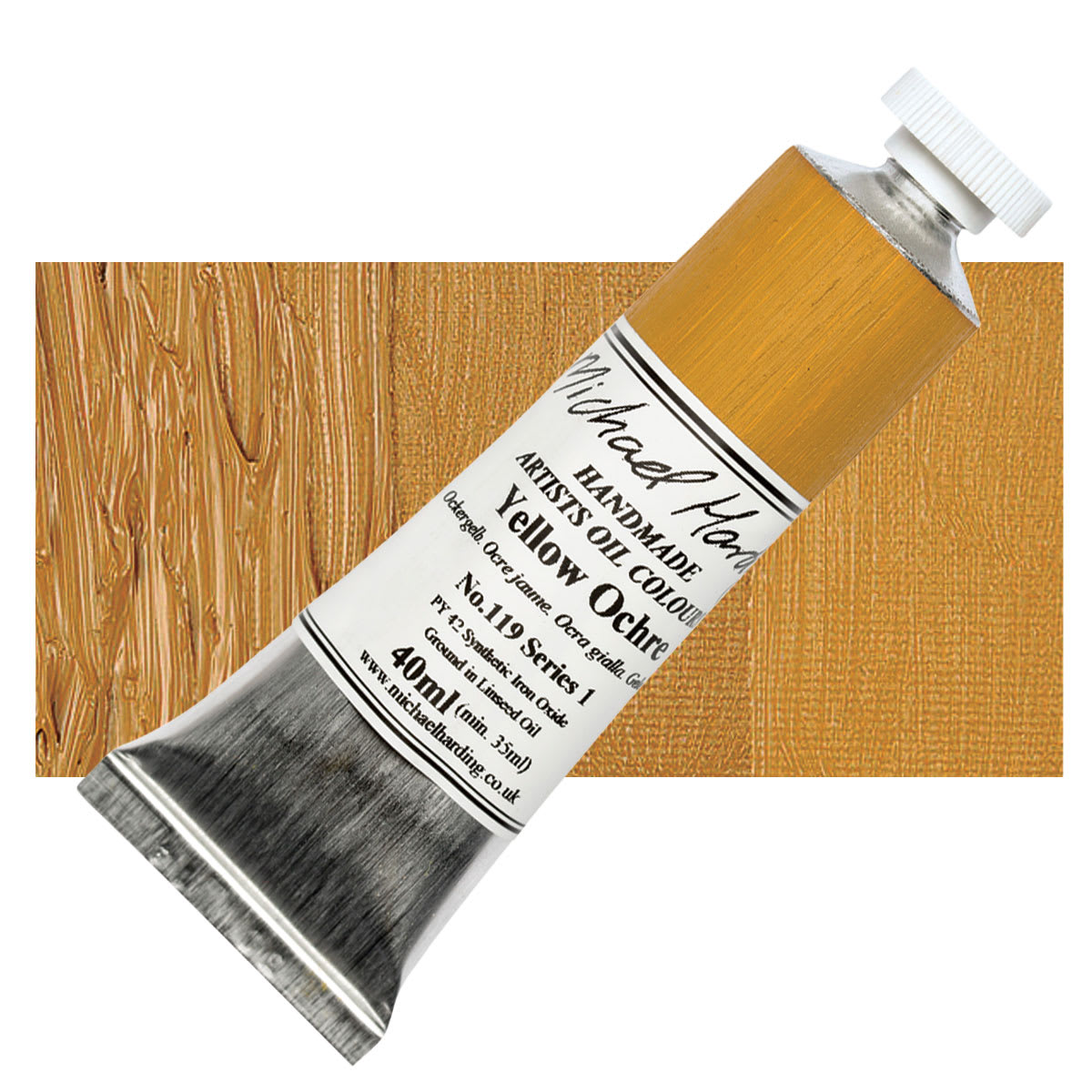 Michael Harding Artists Oil Color - Yellow Ochre, 40 ml tube