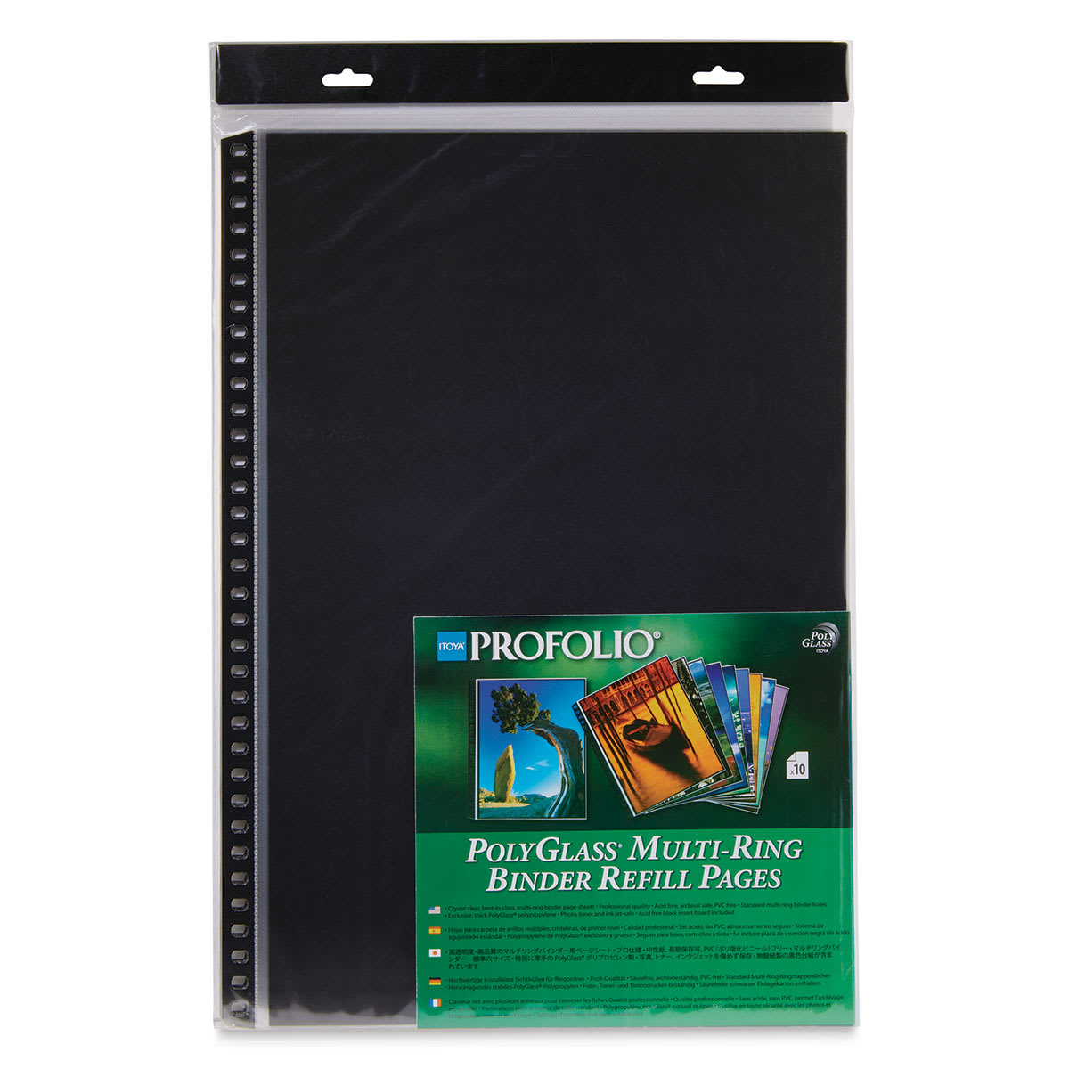 Itoya Art Profolio 11x17" Crystal Clear PolyGlass Pages, Portrait, 10 Pages Per Pack