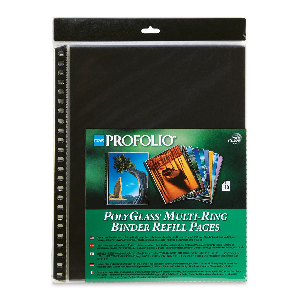 Itoya Art Profolio 9x12" Crystal Clear PolyGlass Pages, 10 Pages Per Pack