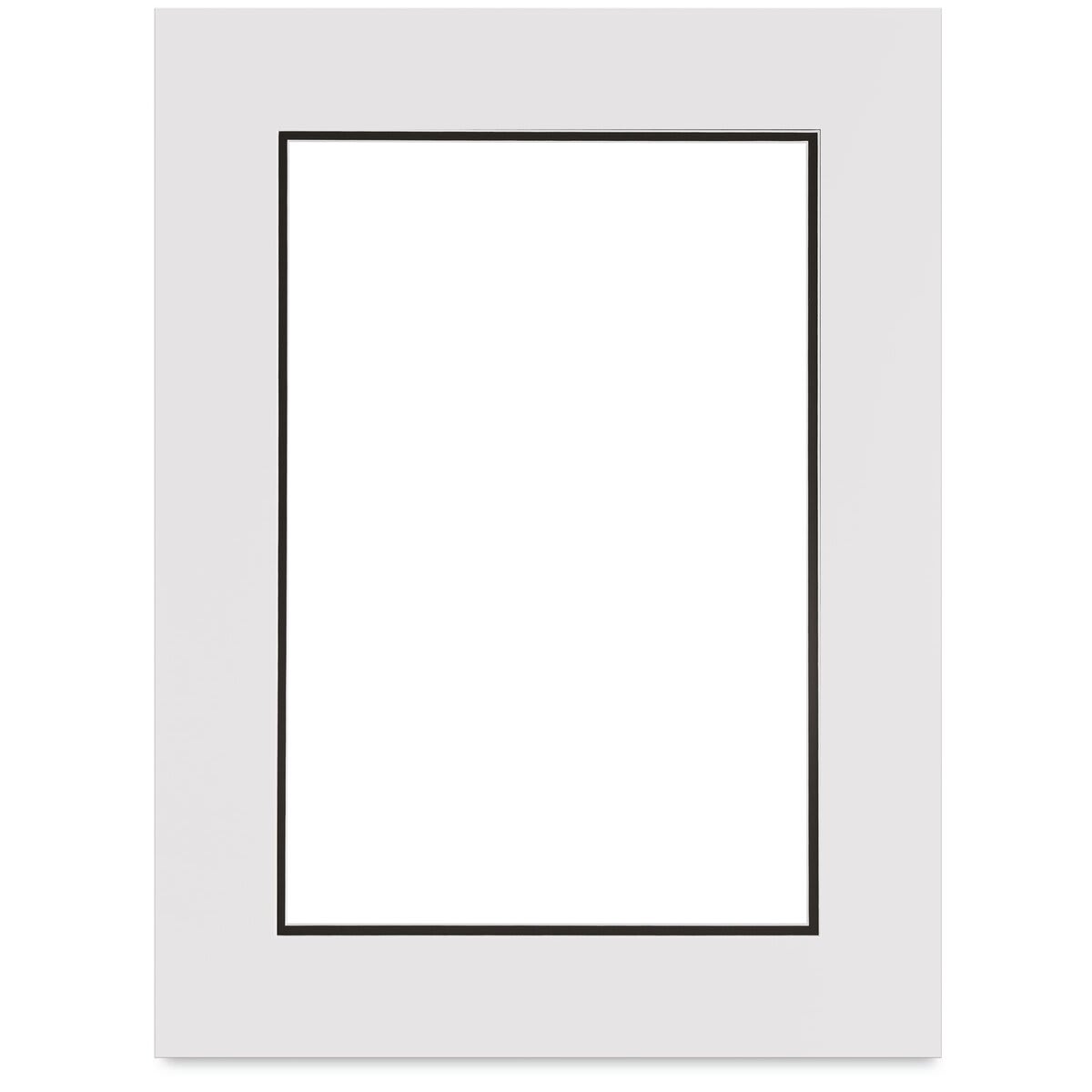 Blick Double Mat - Smooth White/Smooth Black, 18" x 24" (11-3/4" x 17-3/4" opening)