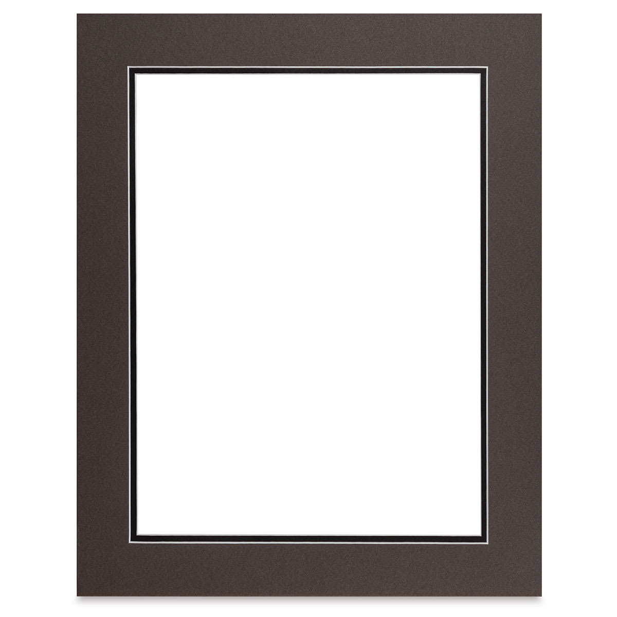 Blick Double Mat - Cinder over Smooth Black, 16" x 20" (11-3/4" x 15-3/4" opening)