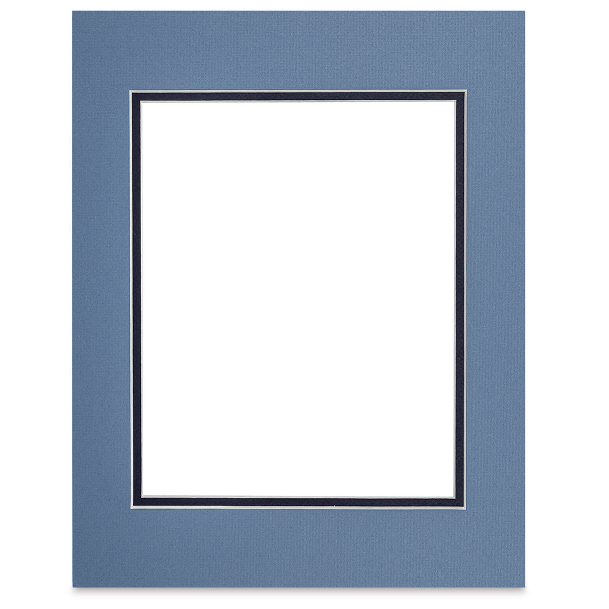 Blick Double Mat - Biscay Blue / Newport Blue, 11" x 14" (7-1/2" x 9-1/2" Opening)