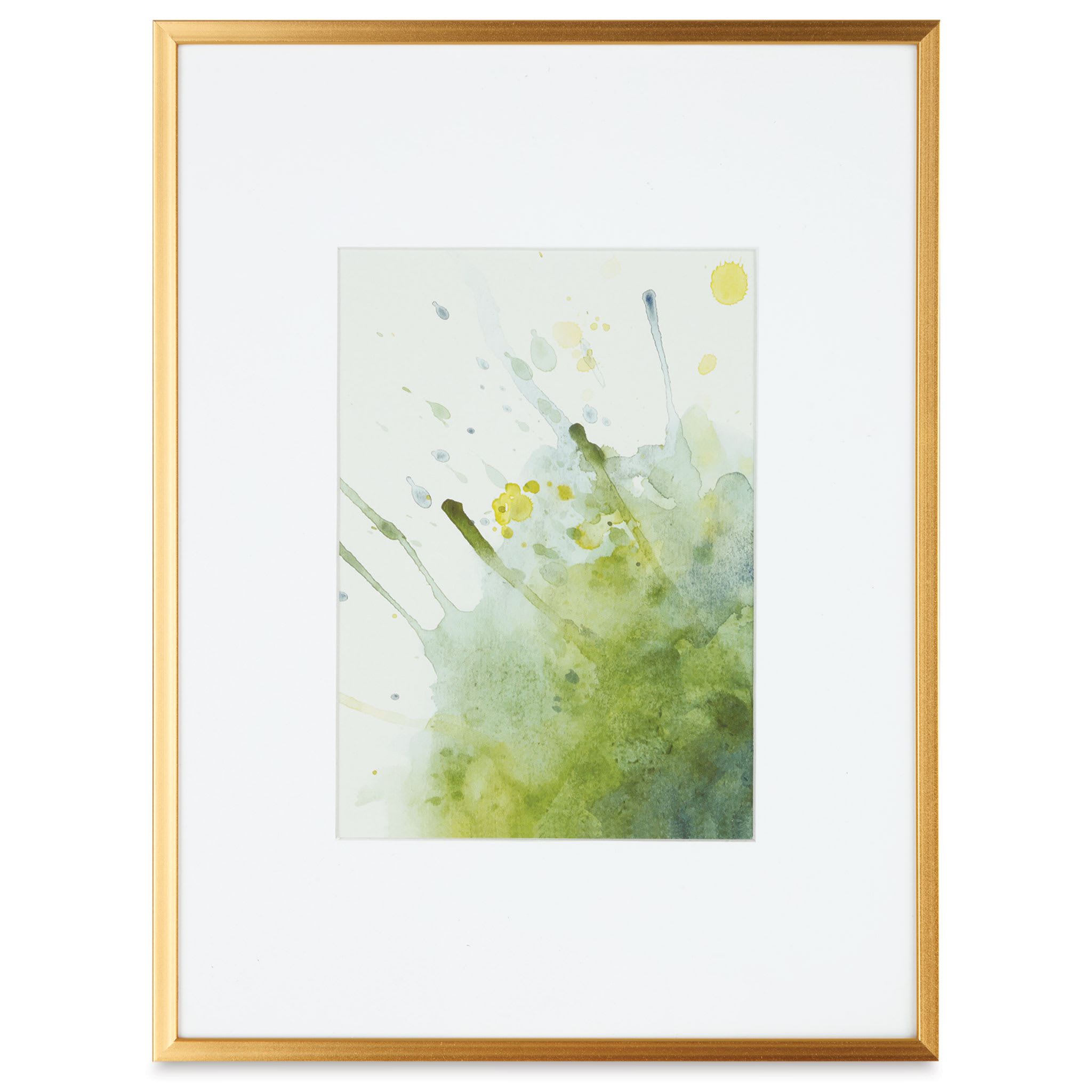 Blick Chelsea Metal Gallery Frame - Gold with White Mat, 9" x 12"