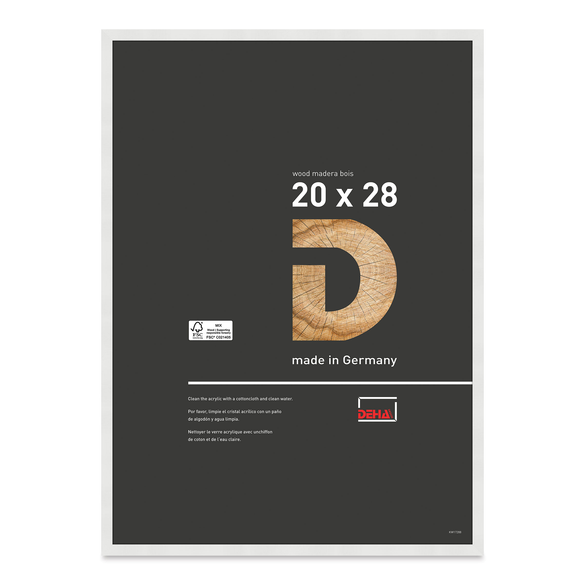 Deha Design Fontana Wood Frame - White, 20" x 28"