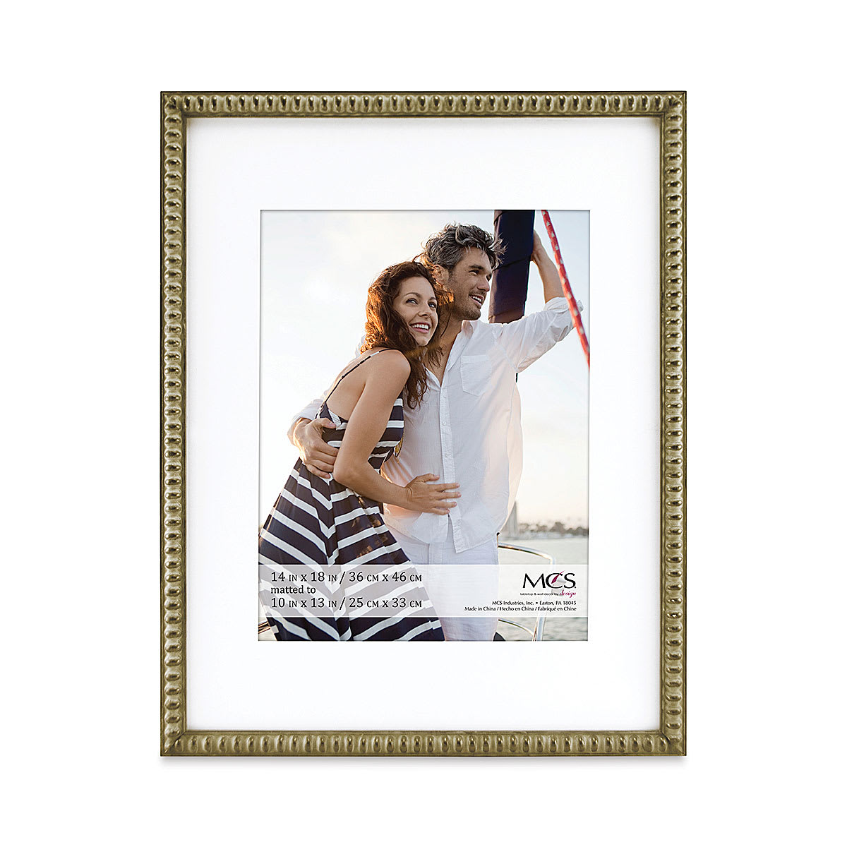 MCS Thin Bead Frame - Champagne, 14" x 18" w/10" x 13" Mat