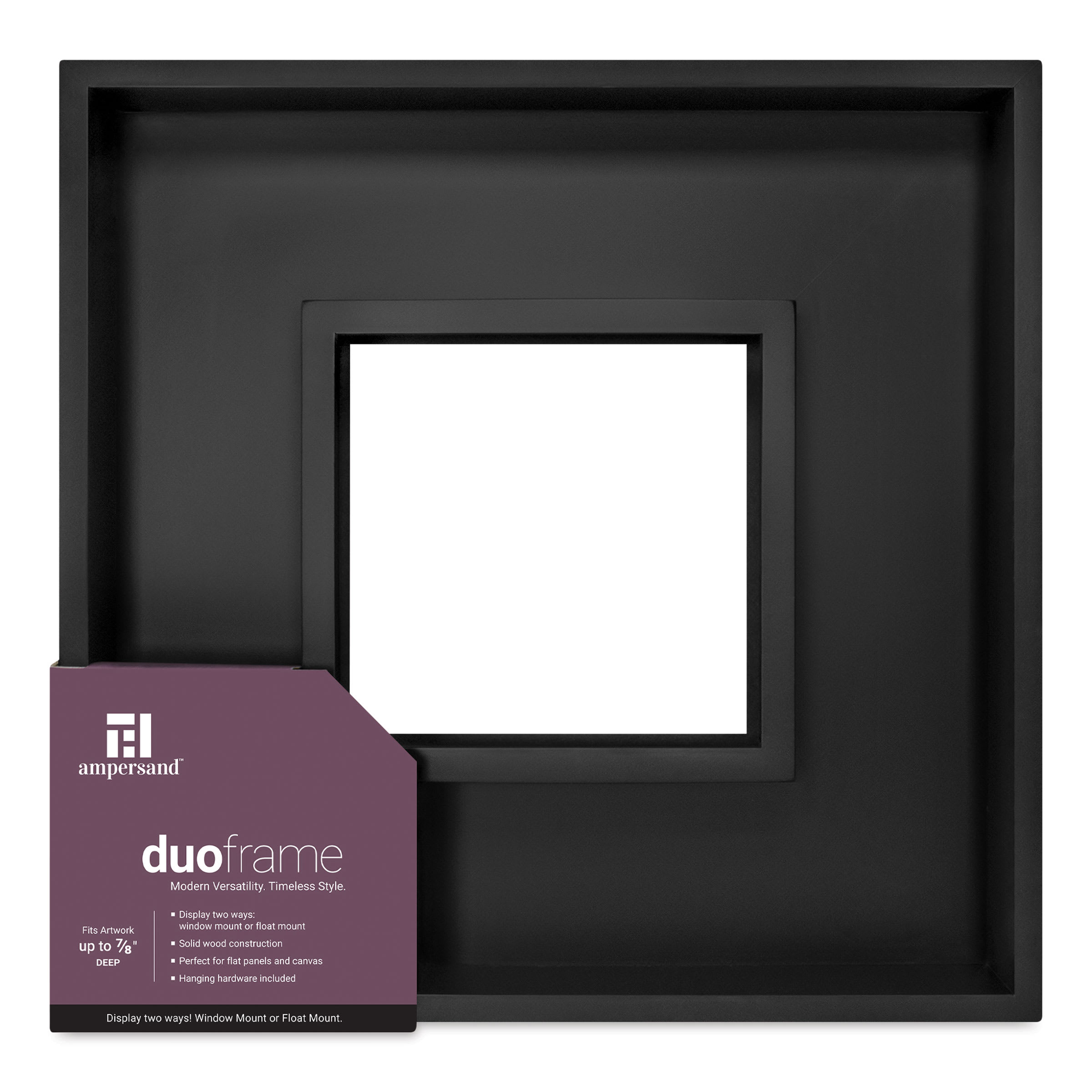 Ampersand DuoFrame - Black, 6" x 6"
