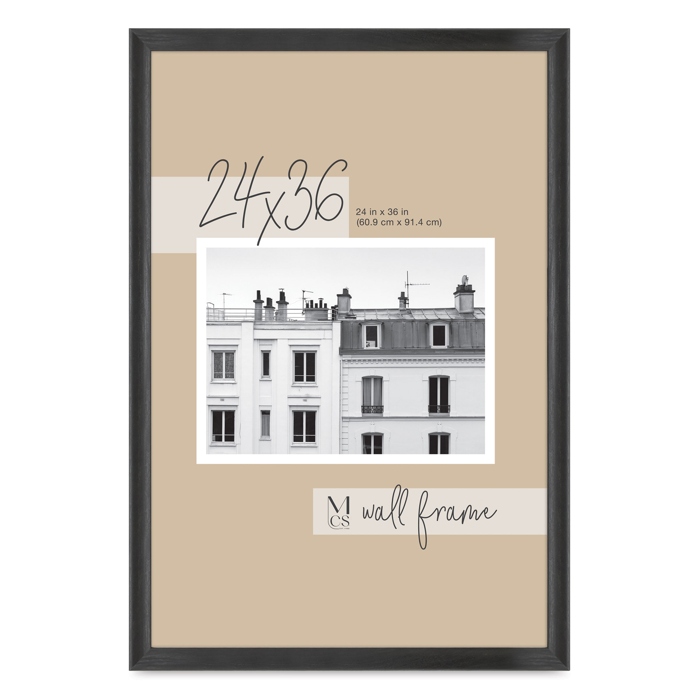 MCS Classic Edge Frame - 24" x 36", Black