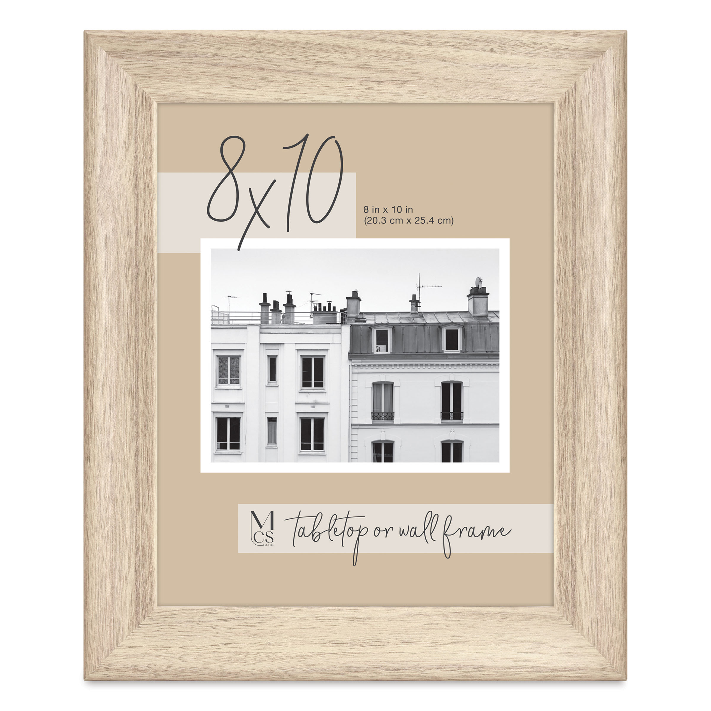 MCS Classic Edge Frame - 8" x 10", Natural with Easel Back