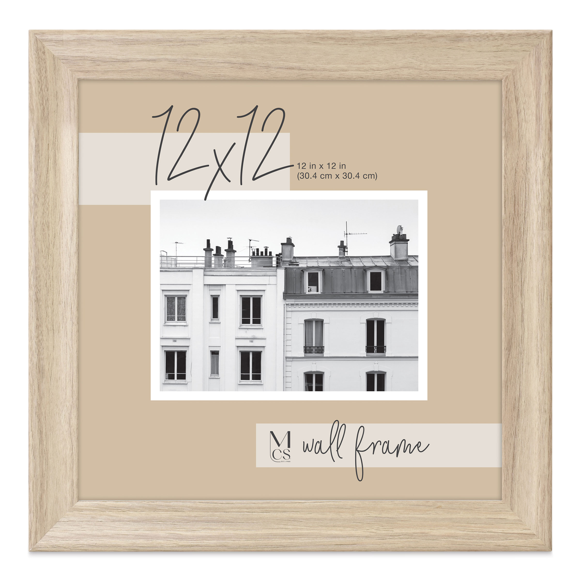 MCS Classic Edge Frame - 12" x 12", Natural