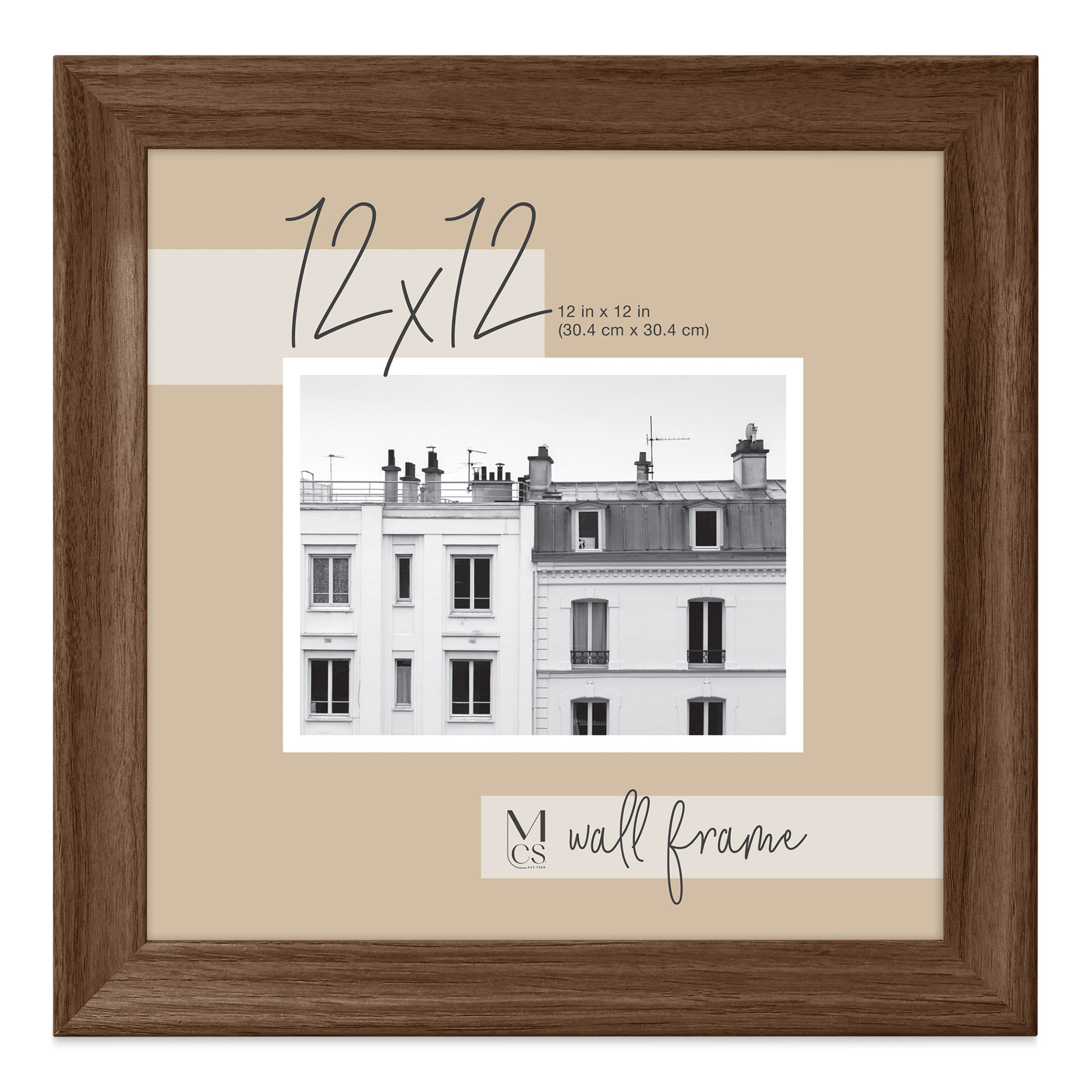 MCS Classic Edge Frame - 12" x 12" Walnut