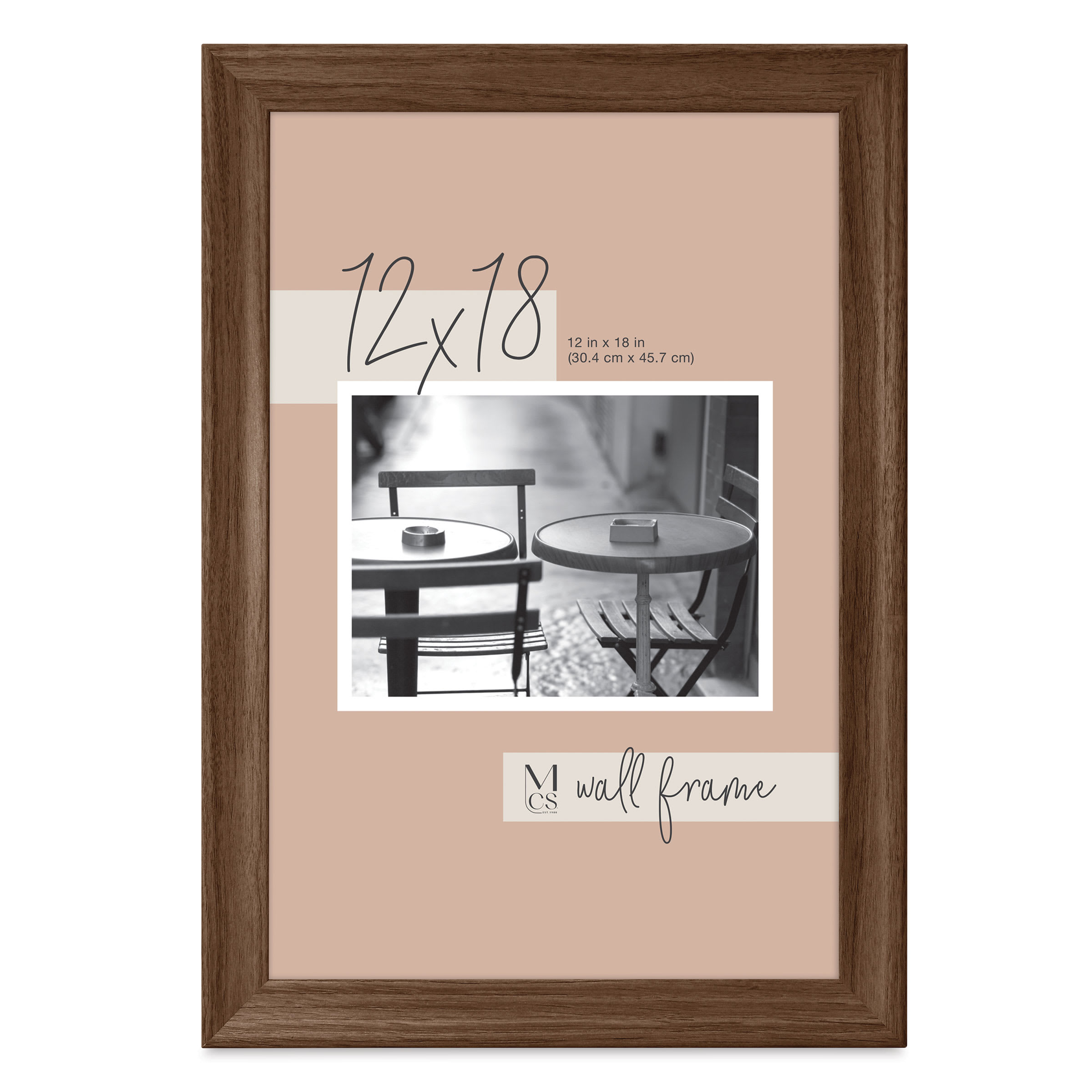 MCS Classic Edge Frame - 12" x 18" Walnut