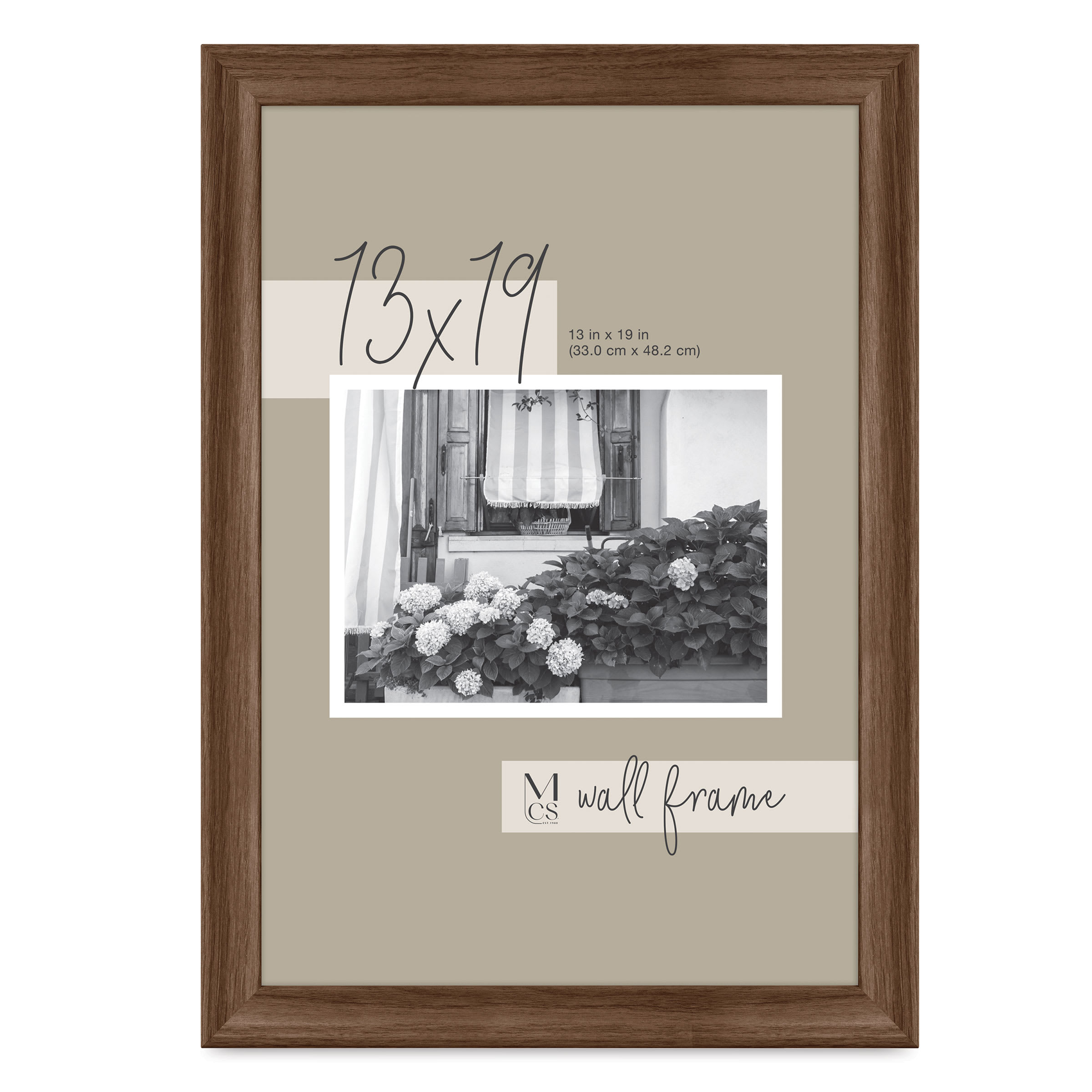 MCS Classic Edge Frame - 13" x 19" Walnut