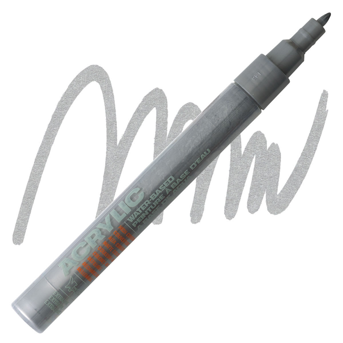 Montana Acrylic Marker - 0.7 mm Tip, Outline Silver (Metallic)
