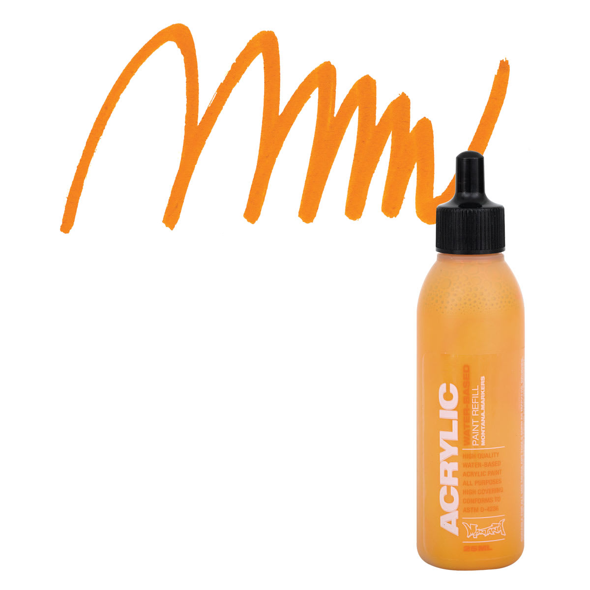 Montana Acrylic Marker Refill - 25 ml , Shock Orange Light, Refill