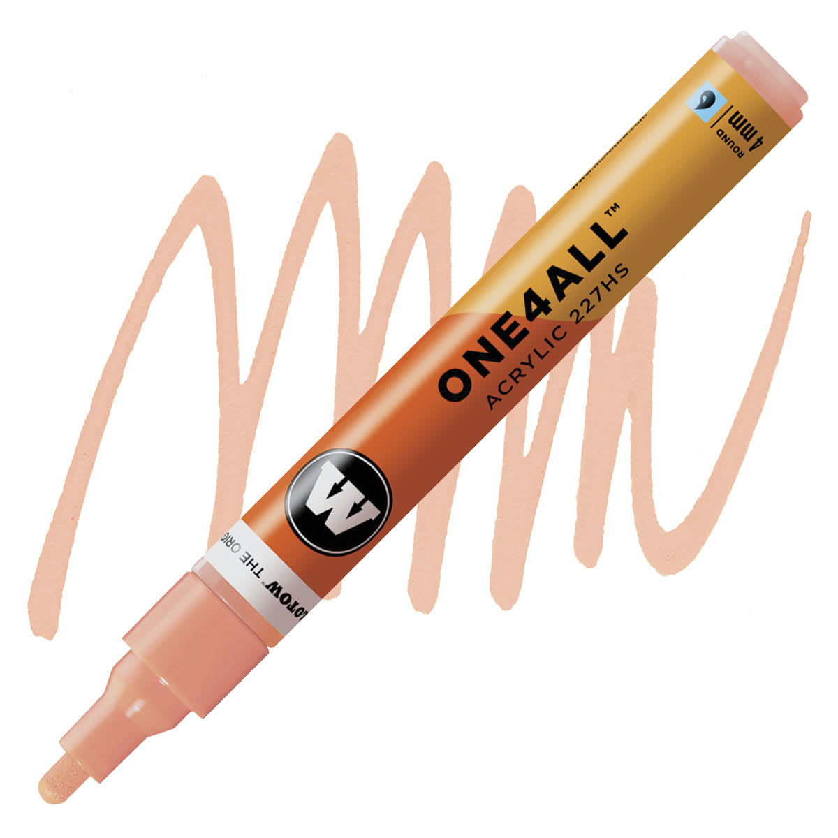 Molotow One4All Acrylic Marker - 4 mm Tip, Peach Pastel, Bullet Tip