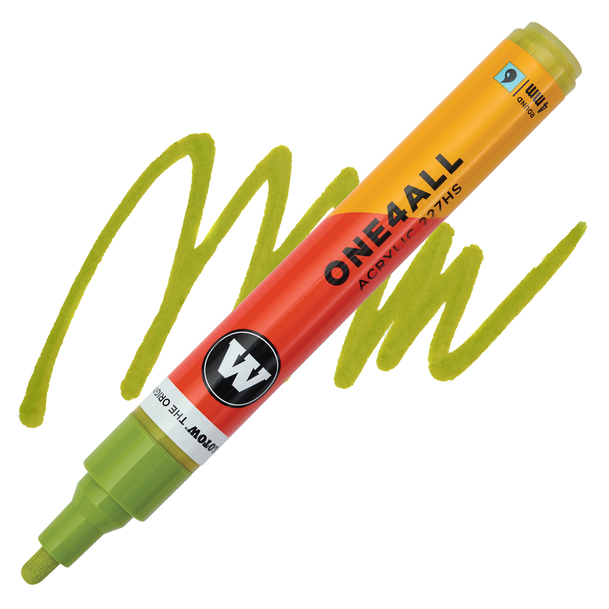 Molotow One4All Acrylic Marker - 4 mm Tip, Nature Green Light, Bullet Tip