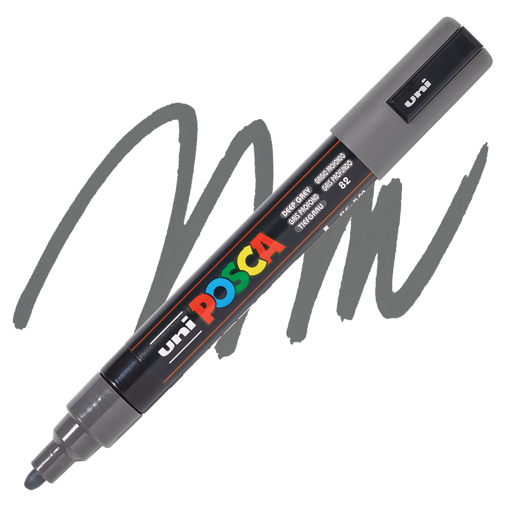 Posca Paint Marker - Deep Gray, Bullet Tip, 2.5 mm