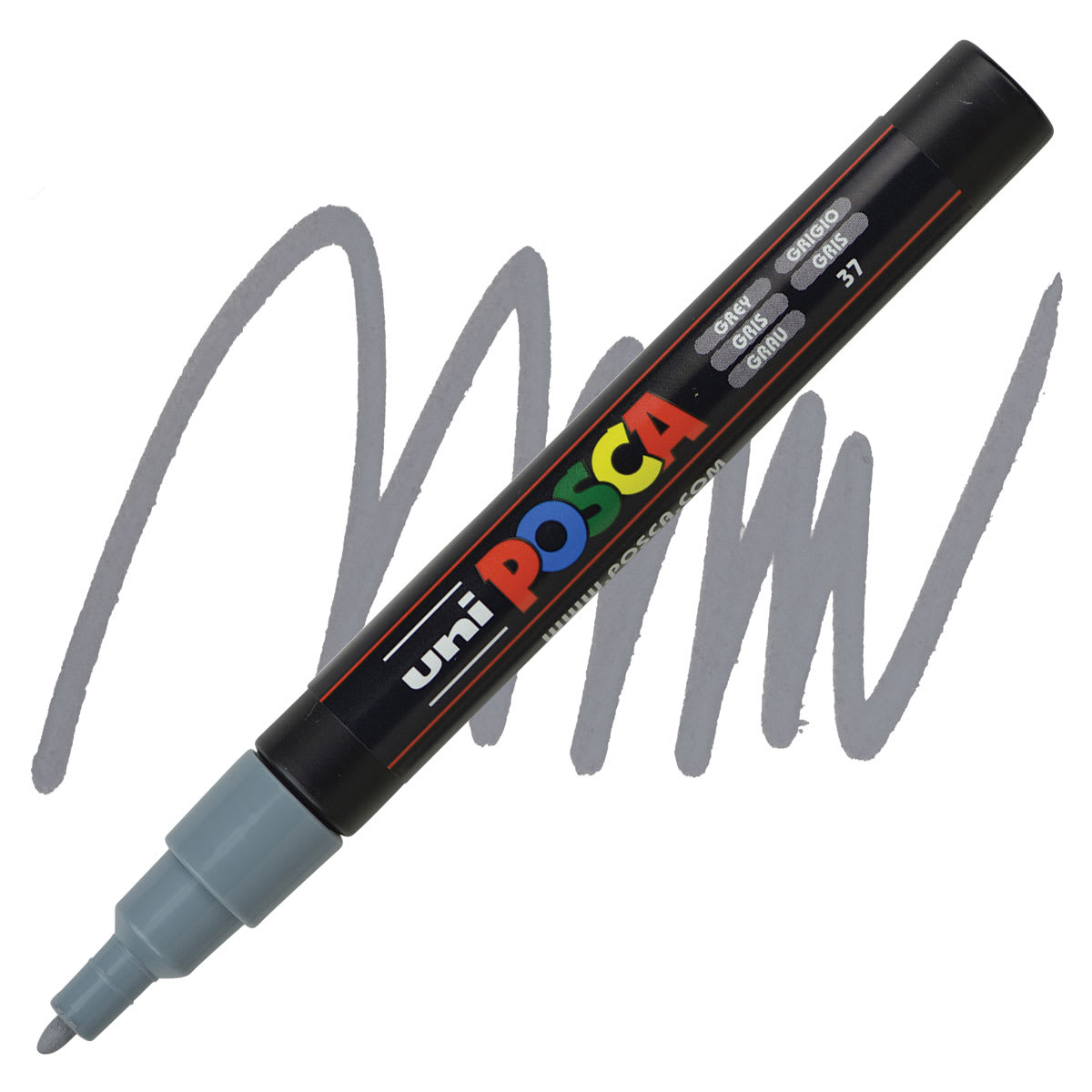 Posca Paint Marker - Grey, Fine, Bullet Tip, 0.9 mm-1.3 mm