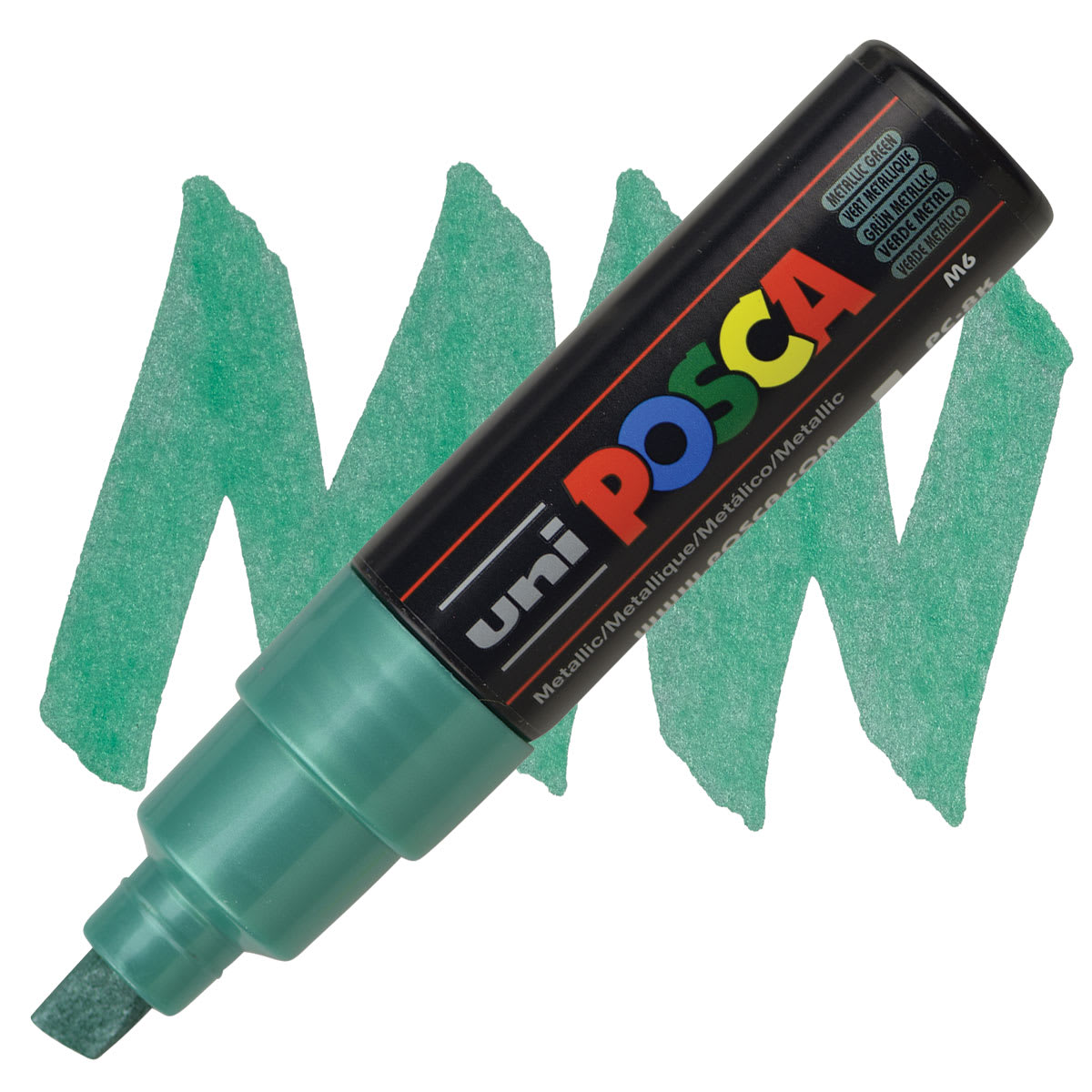 Posca Paint Marker - Metallic Green, Broad Chisel Tip, 8 mm
