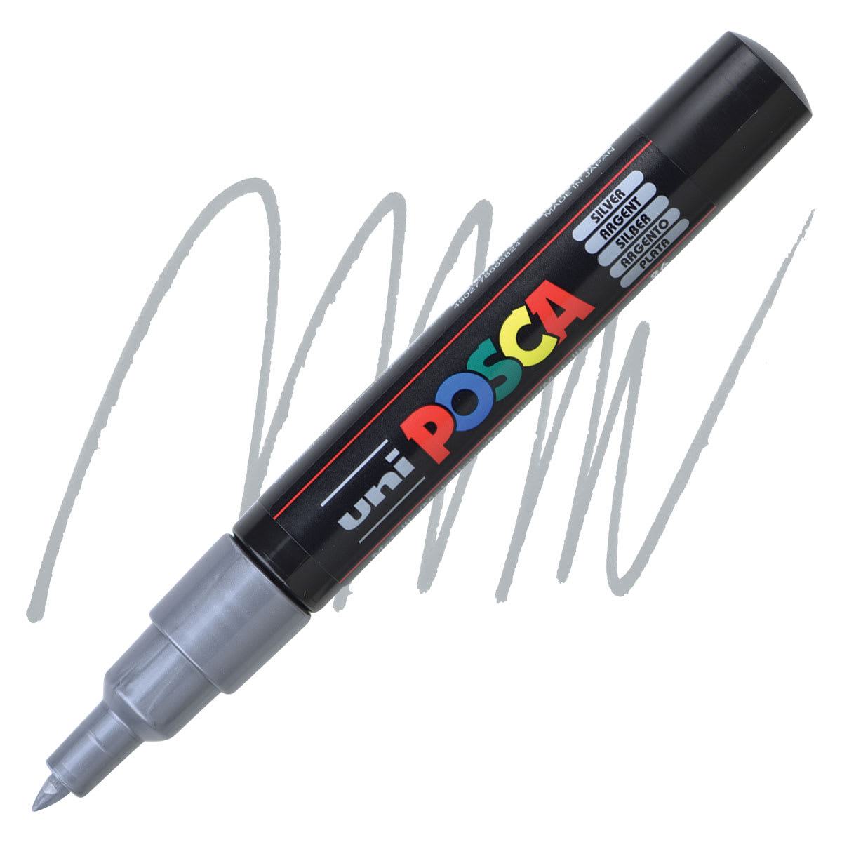 Uni Posca Paint Marker - Silver, X-Fine, Bullet Tip, 0.7 mm
