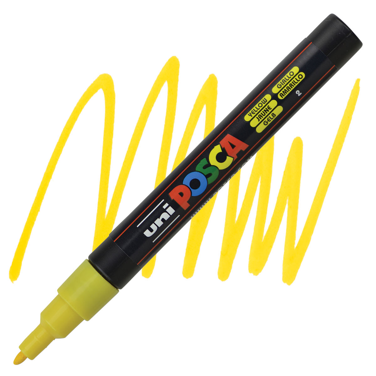 Uni Posca Paint Marker - Yellow, Fine, Bullet Tip, 0.9mm-1.3mm